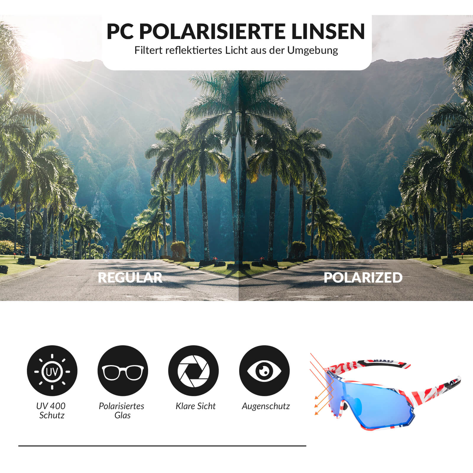 Fahrradbrille Polarisiert UV400 Schutz Ultraleicht - Image 11