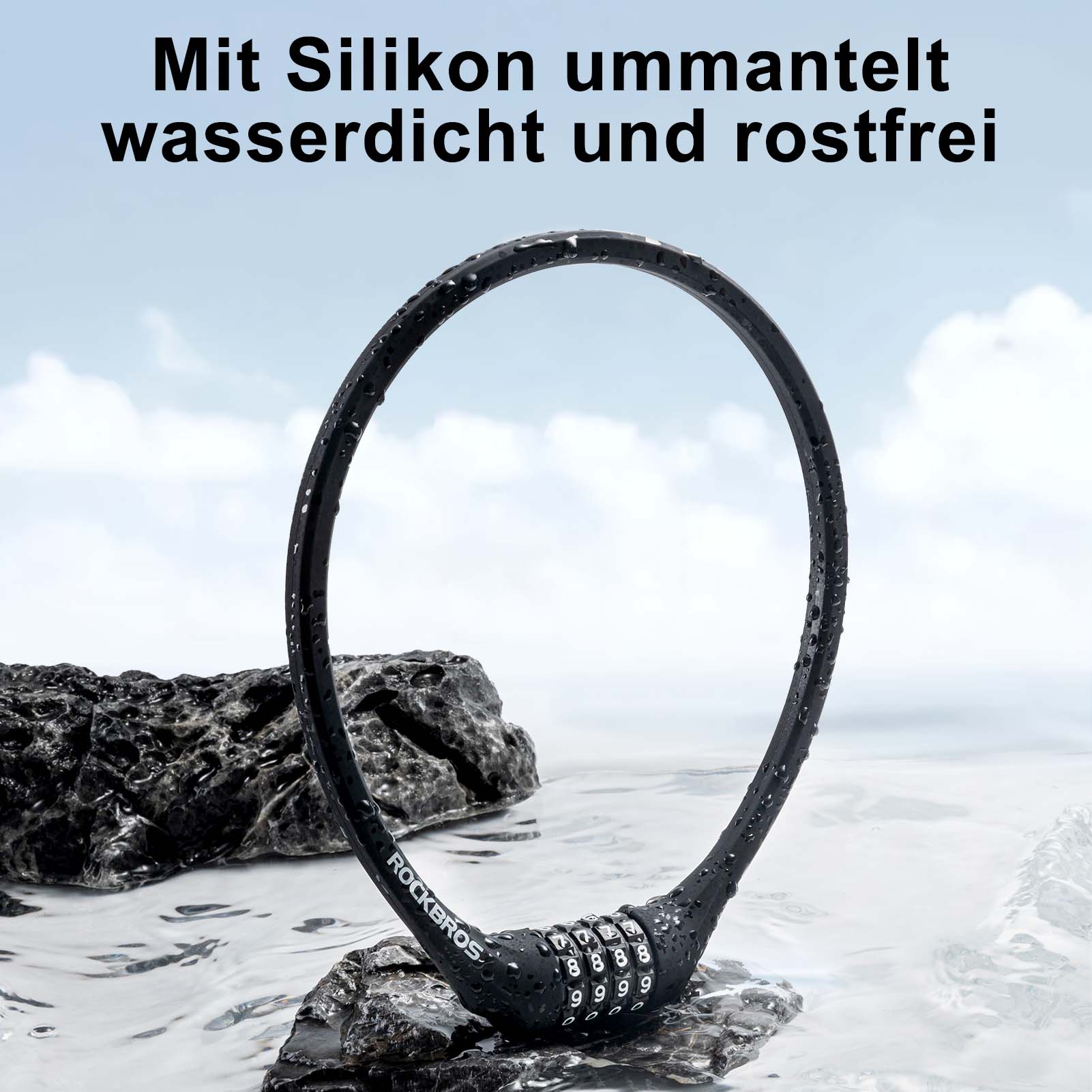 Fahrradschloss mit 4-Stellig Zahlencode 65cm lang - Image 4