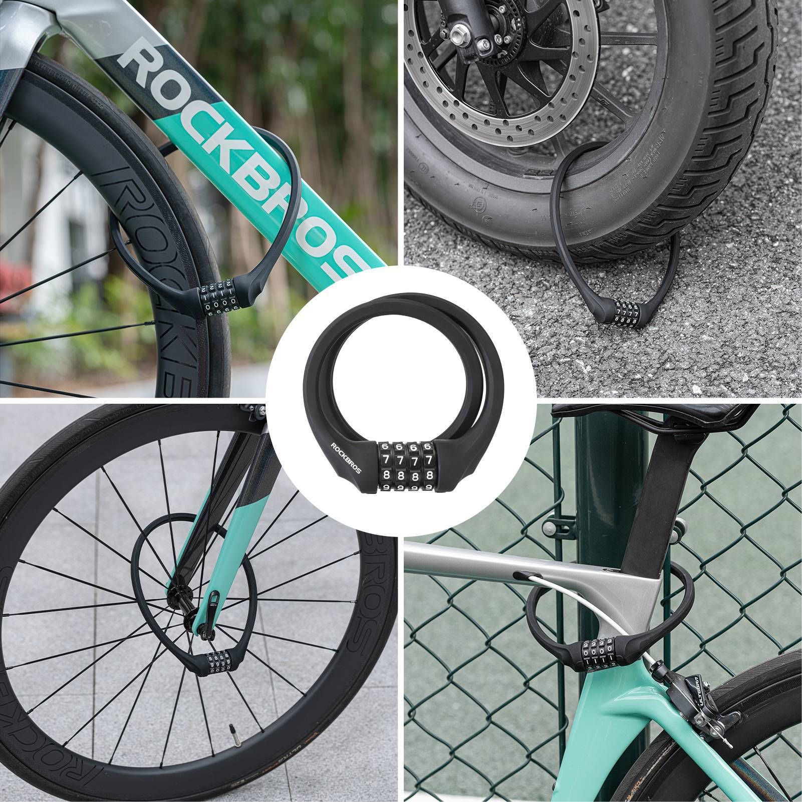 Fahrradschloss mit 4-Stellig Zahlencode 65cm lang - Image 6