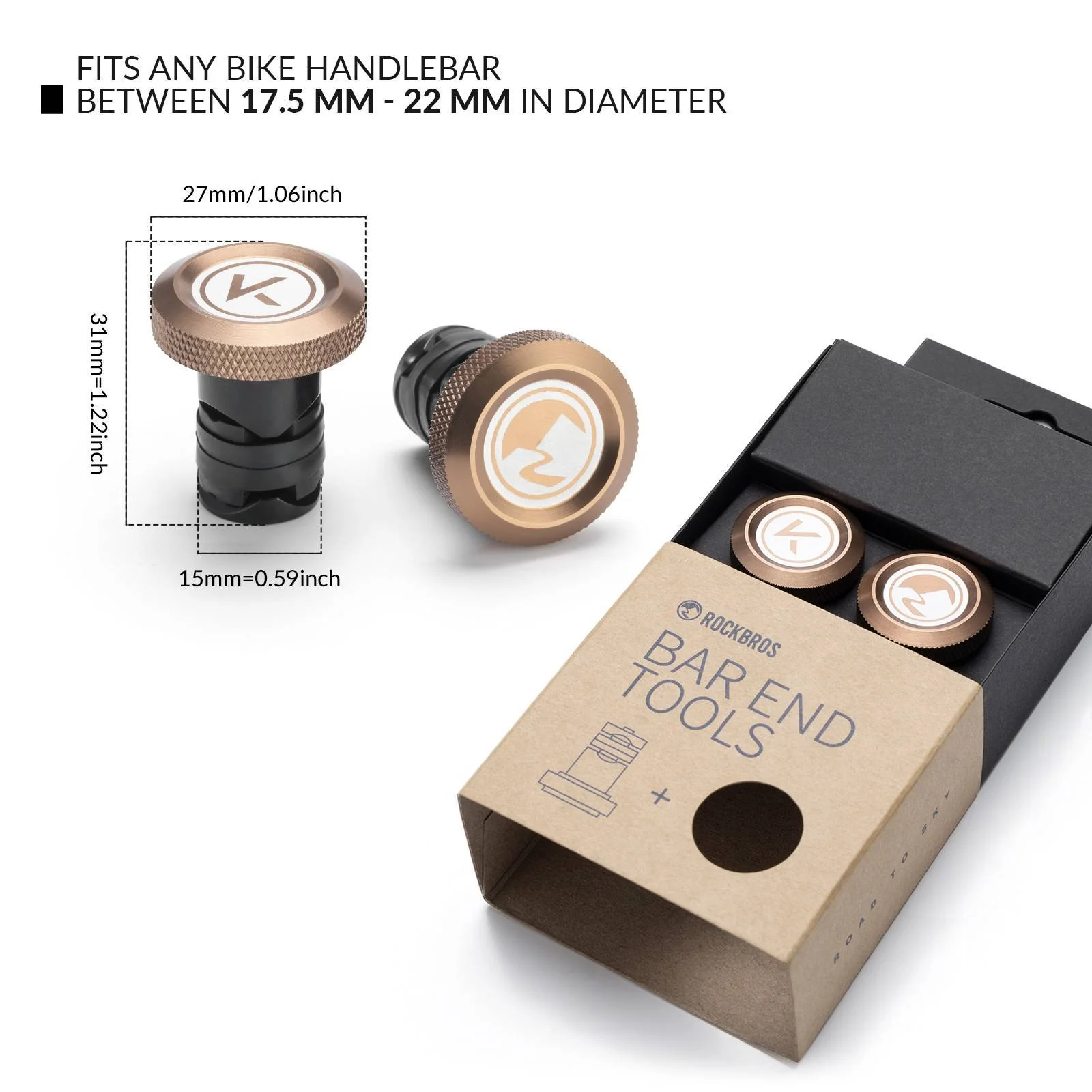 ROAD TO SKY Fahrrad 2-teiliges Aluminium-Lenkerstopfen-Set - Image 5