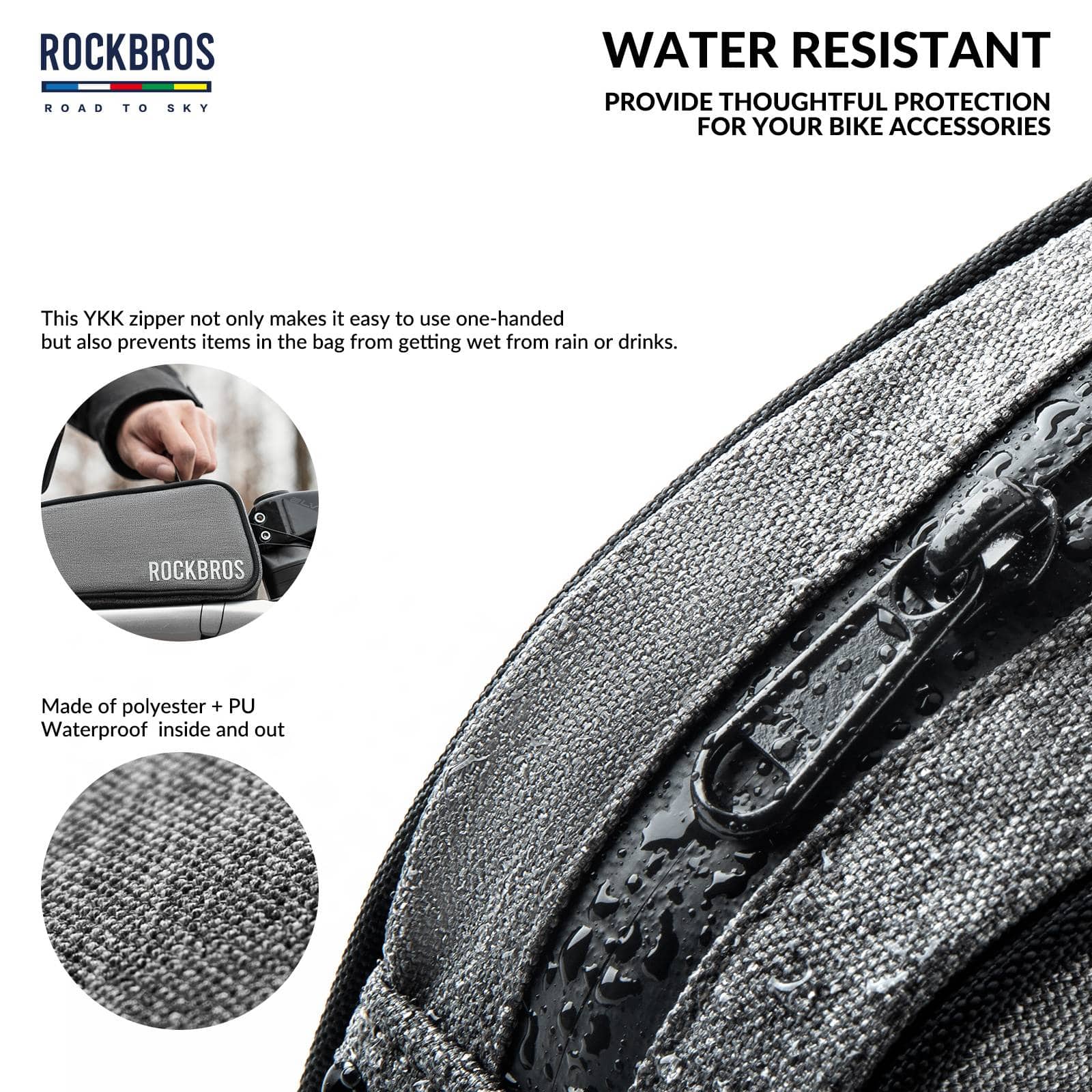 ROAD TO SKY Reflektierende Wasserabweisende Fahrrad Oberrohrtasche - Image 15