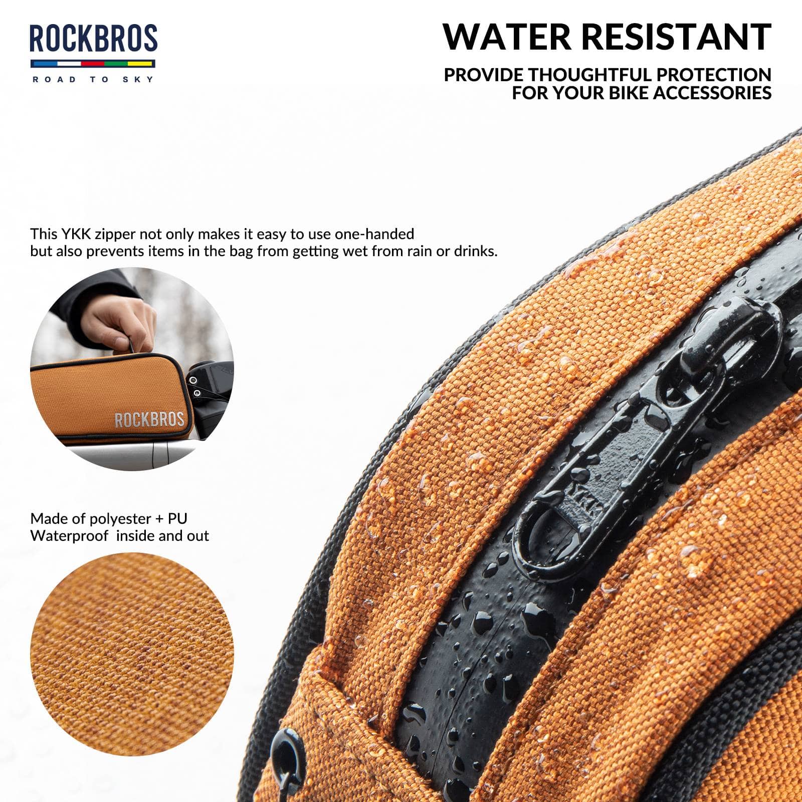 ROAD TO SKY Reflektierende Wasserabweisende Fahrrad Oberrohrtasche - Image 7