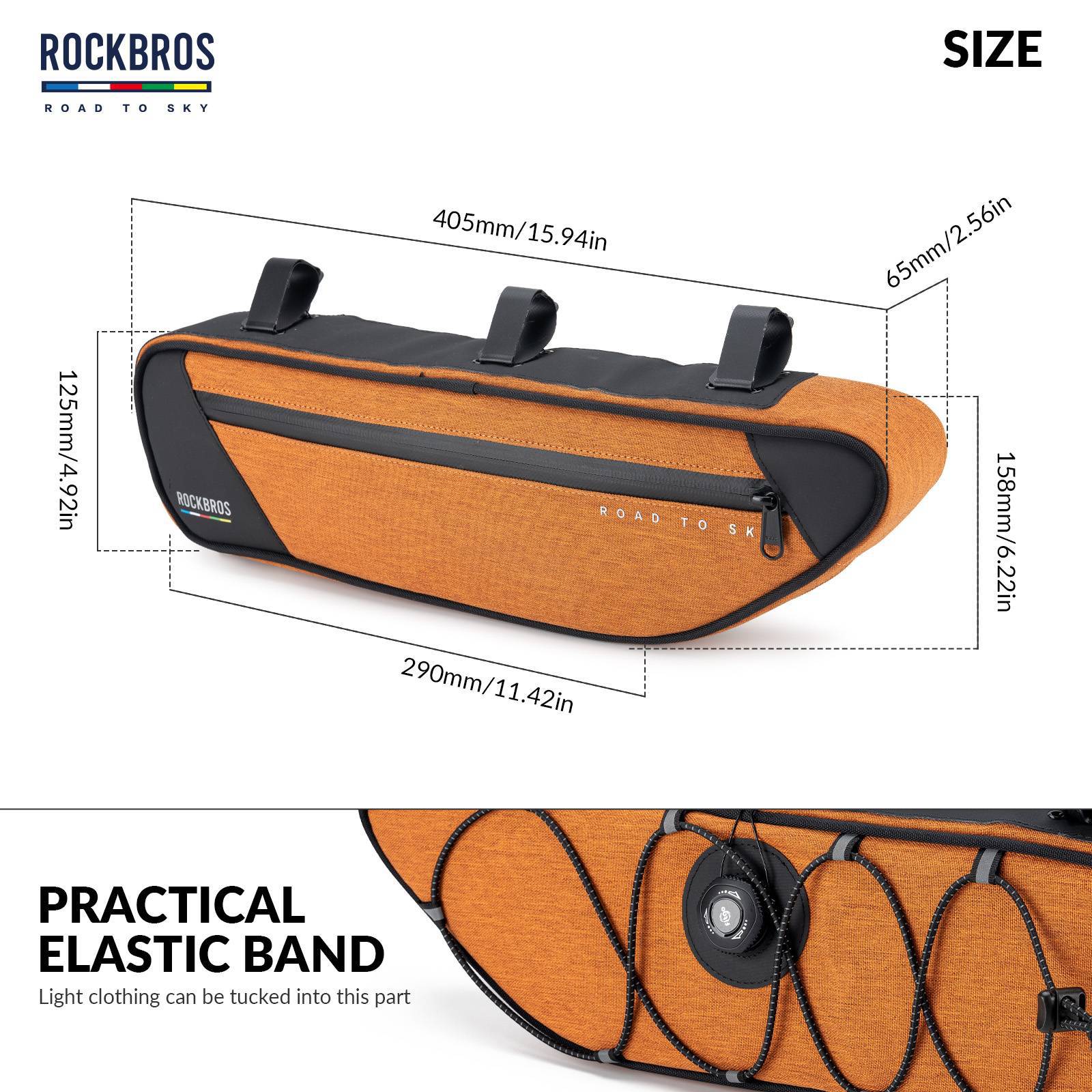 ROAD TO SKY Reflektierende Wasserdichte Fahrrad 2L Dreieckstasche - Image 11