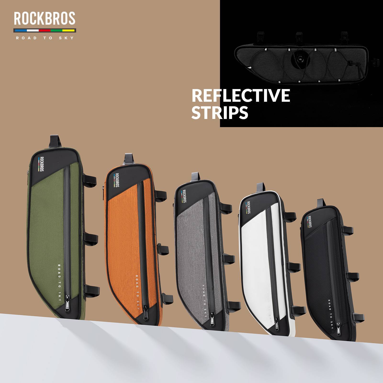 ROAD TO SKY Reflektierende Wasserdichte Fahrrad 2L Dreieckstasche - Image 14