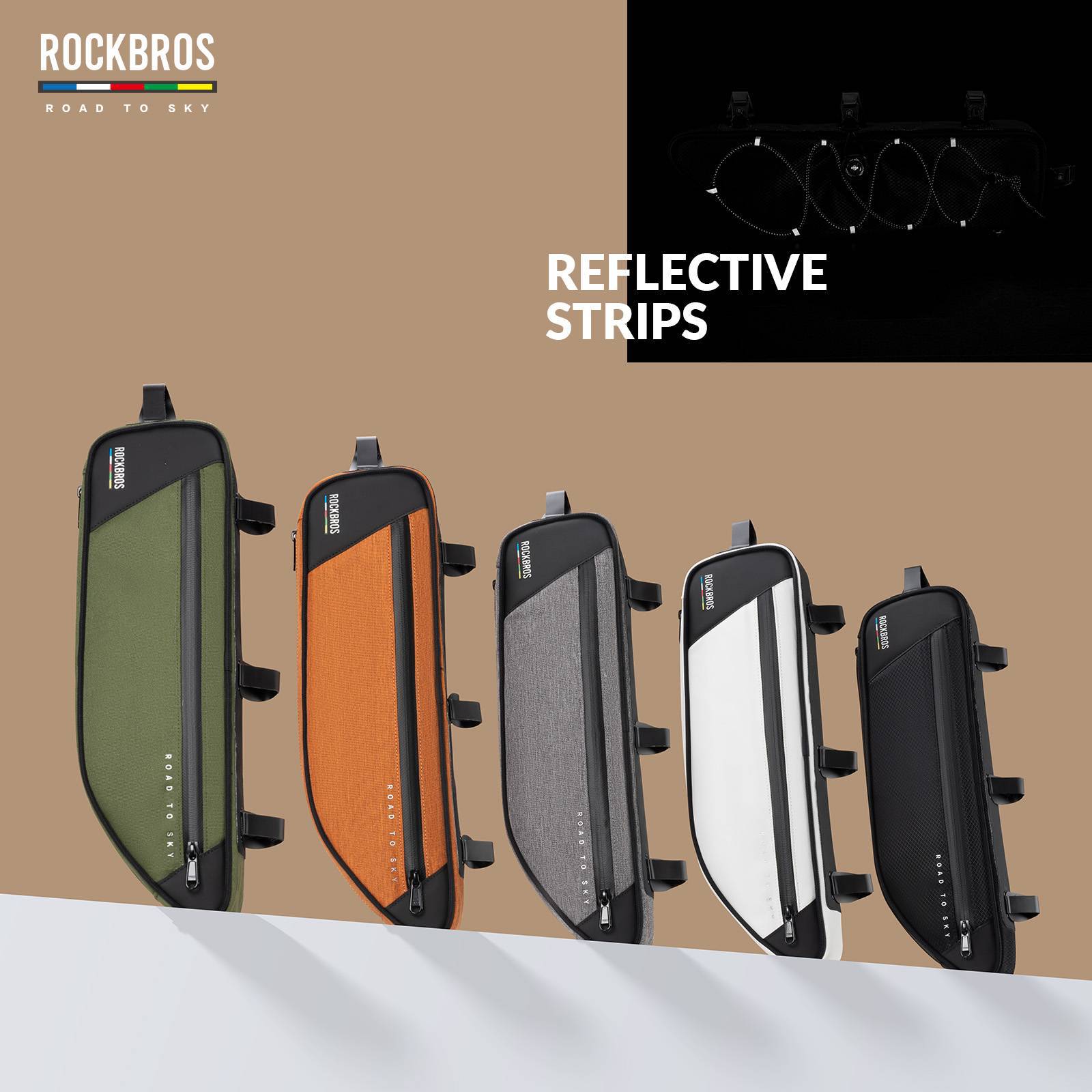 ROAD TO SKY Reflektierende Wasserdichte Fahrrad 2L Dreieckstasche - Image 22