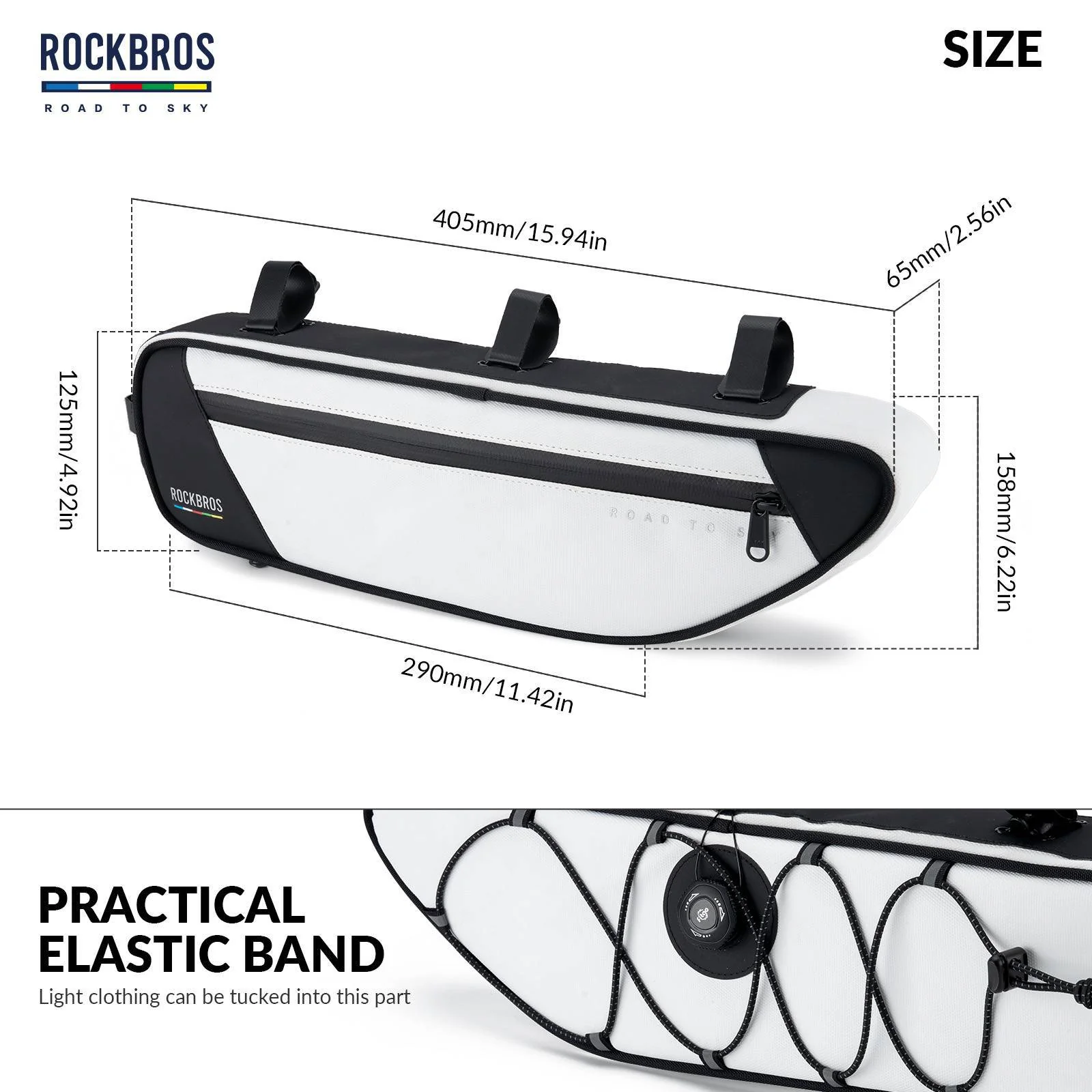 ROAD TO SKY Reflektierende Wasserdichte Fahrrad 2L Dreieckstasche - Image 25