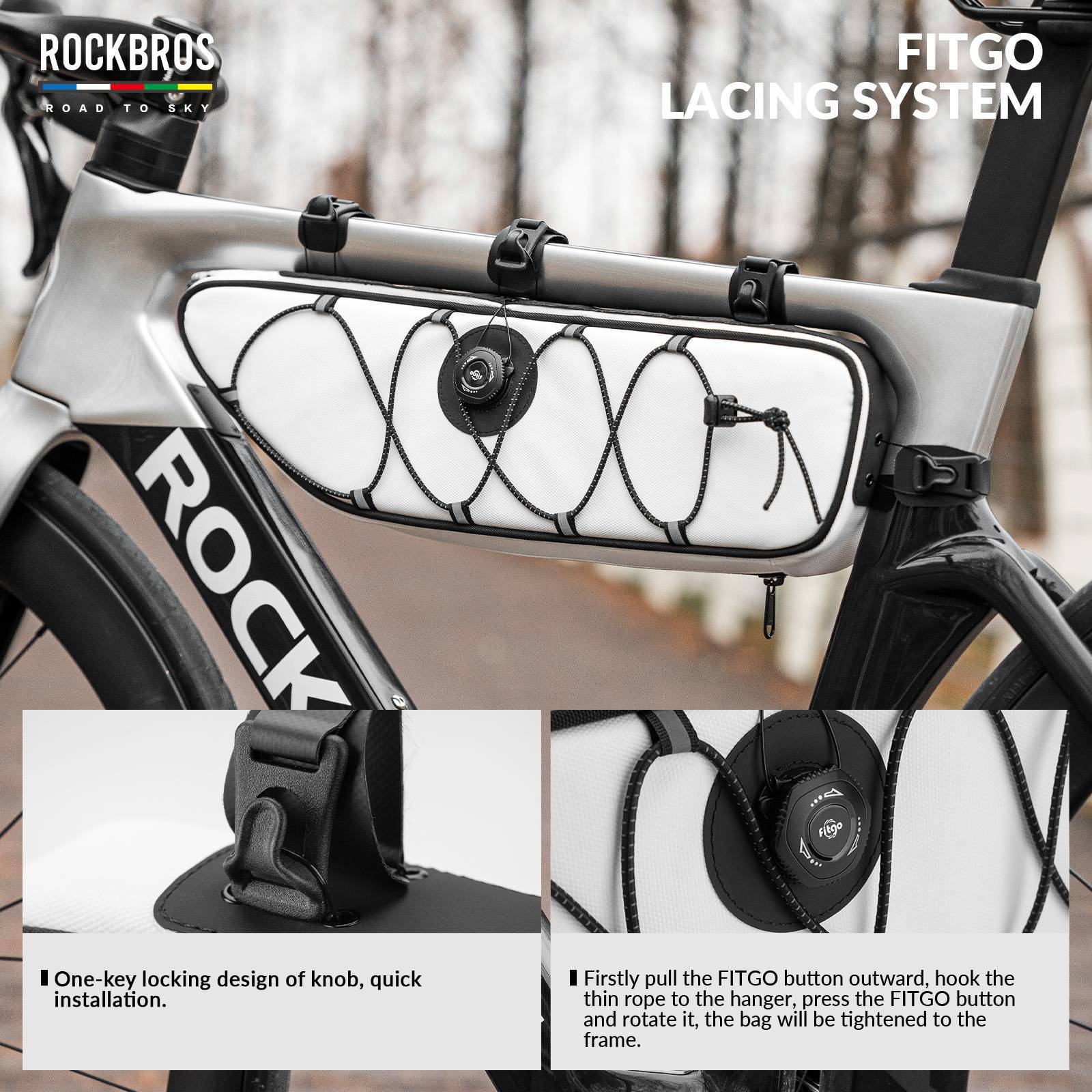 ROAD TO SKY Reflektierende Wasserdichte Fahrrad 2L Dreieckstasche - Image 27