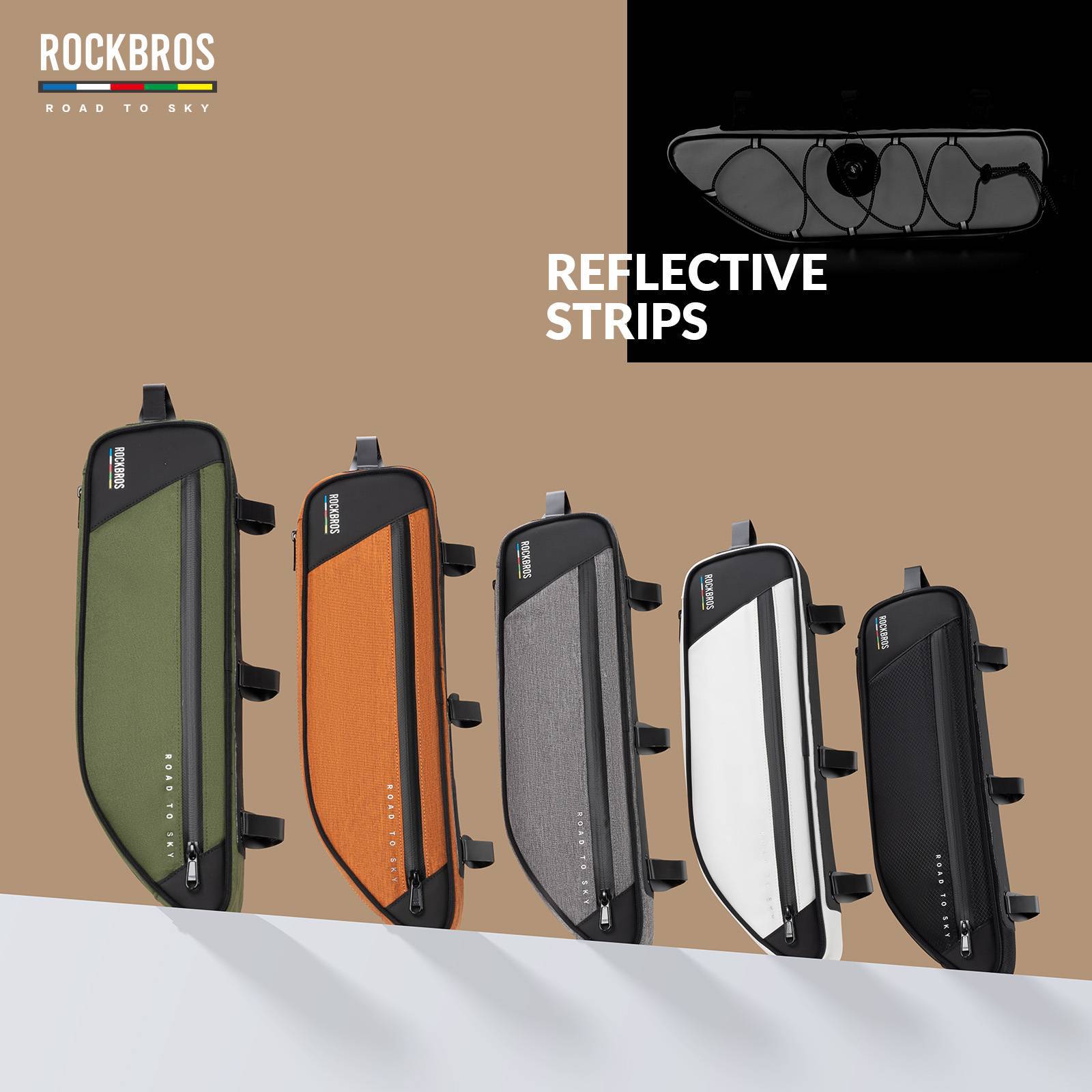 ROAD TO SKY Reflektierende Wasserdichte Fahrrad 2L Dreieckstasche - Image 37