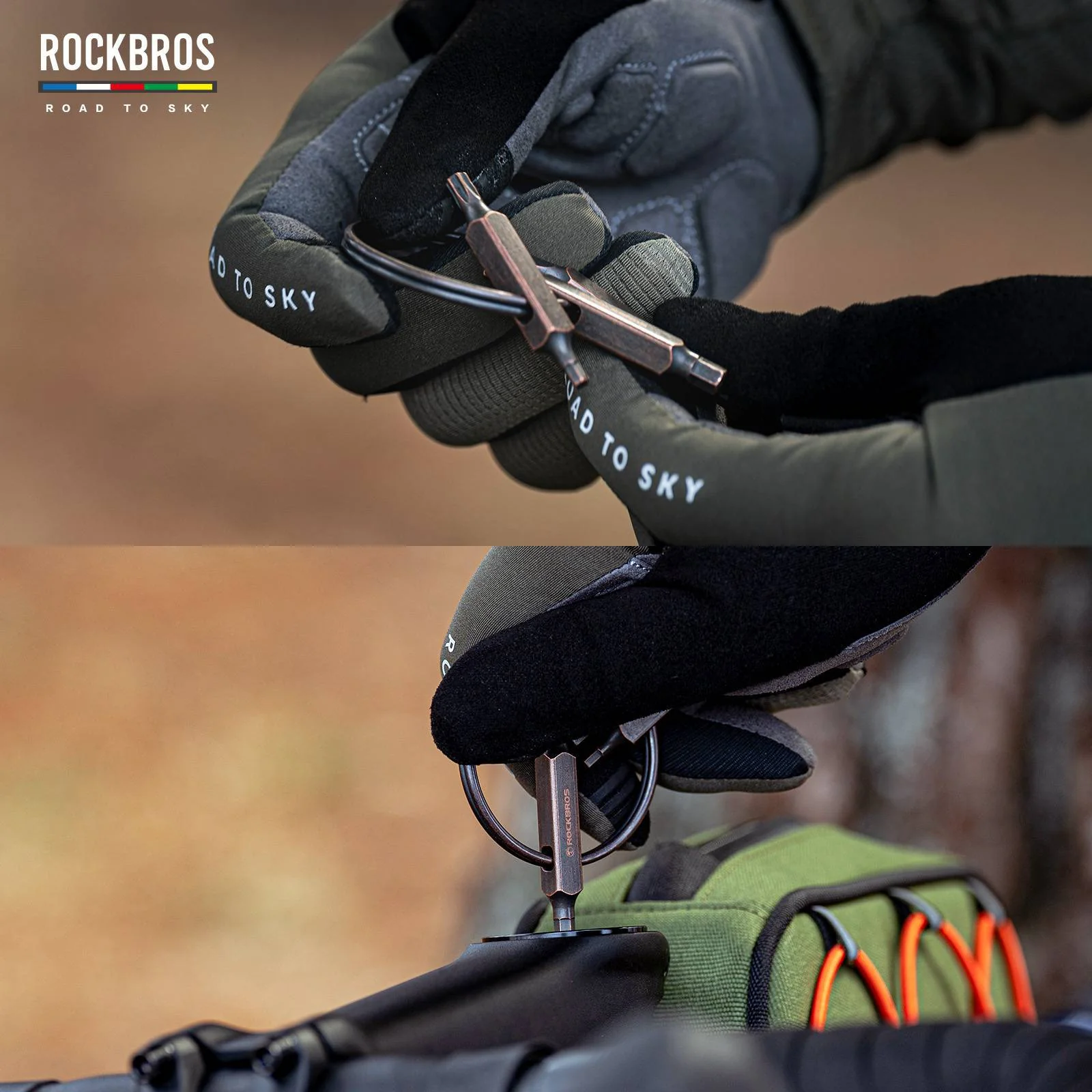 ROAD TO SKY Vintage Schlüsselanhänger 6 in 1 Multi Reparatur Werkzeug - Image 6