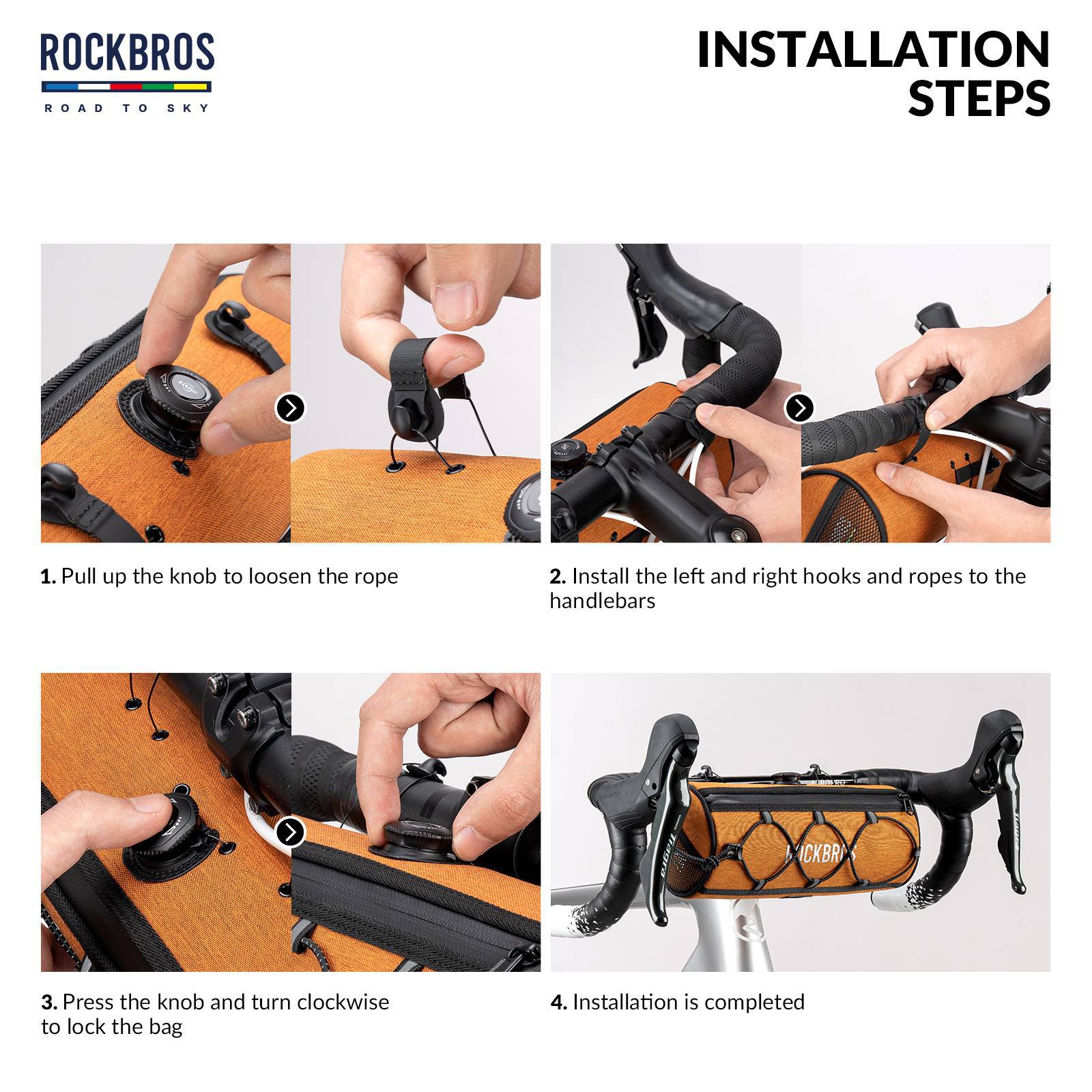 ROAD TO SKY Wasserdichte Reflektierende Zylindrische Lenkertasche - Image 21