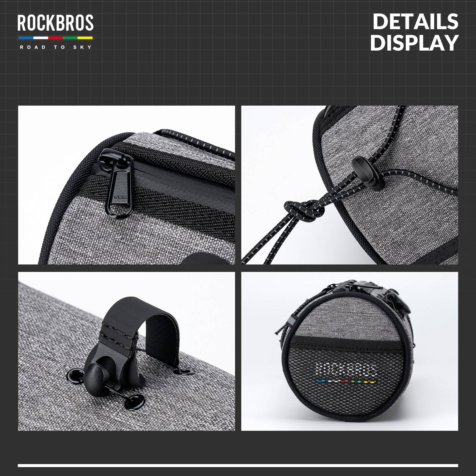 ROAD TO SKY Wasserdichte Reflektierende Zylindrische Lenkertasche - Image 26