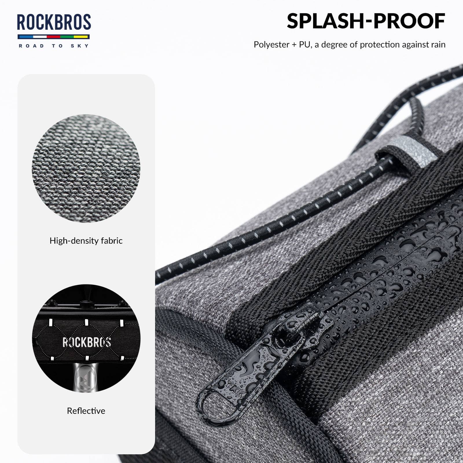 ROAD TO SKY Wasserdichte Reflektierende Zylindrische Lenkertasche - Image 28
