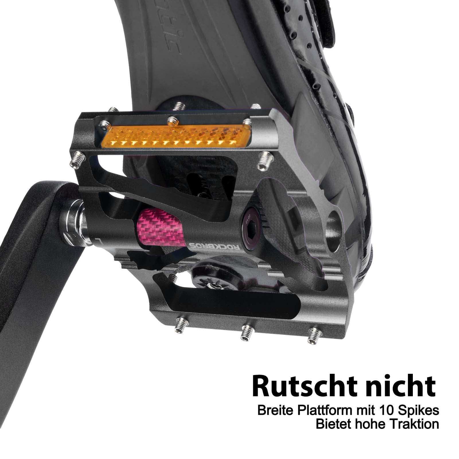 ROCKBROS Alu Fahrradpedale 9/16 Zoll mit zwei PVC Reflektoren - Image 14