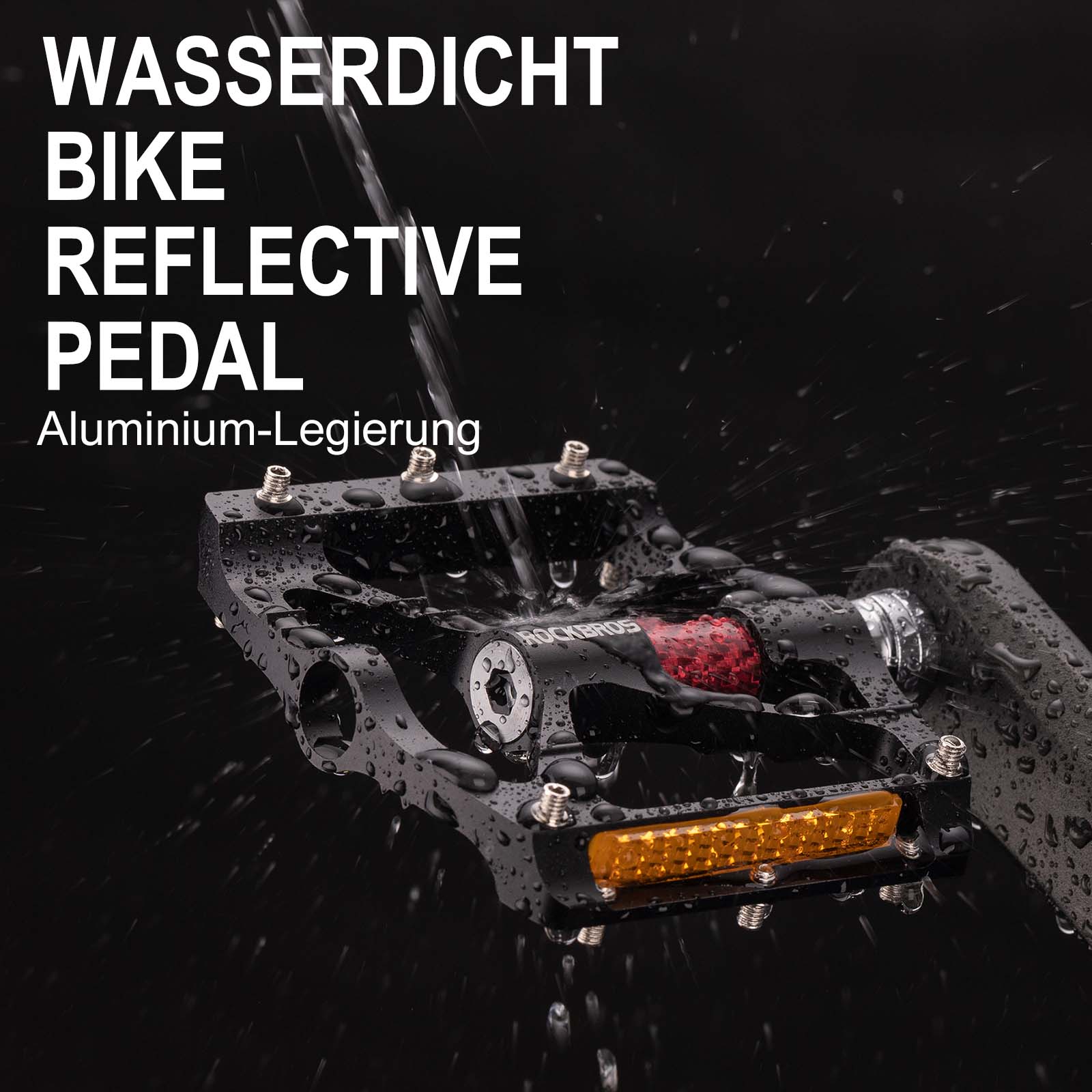 ROCKBROS Alu Fahrradpedale 9/16 Zoll mit zwei PVC Reflektoren - Image 9