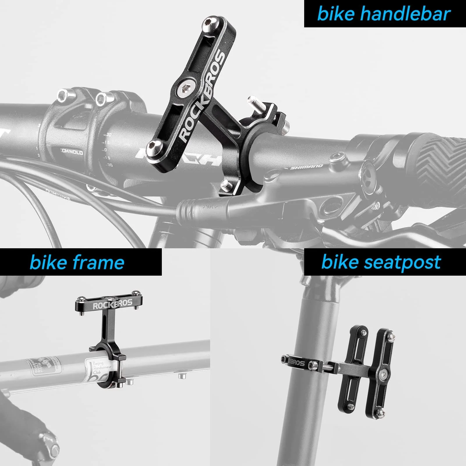 ROCKBROS Alu Universal Flaschenhalter Adapter für Fahrrad und Motorrad - Image 12