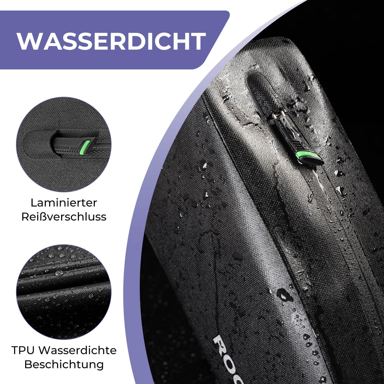 ROCKBROS Fahrrad Rahmentasche wasserdicht Staubfest Schwarz 1L/1,6 L - Image 4