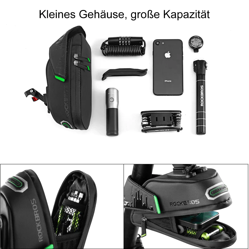 ROCKBROS Fahrrad Satteltasche mit Rücklichthalter wasserdicht 0.7L/0.9L - Image 4