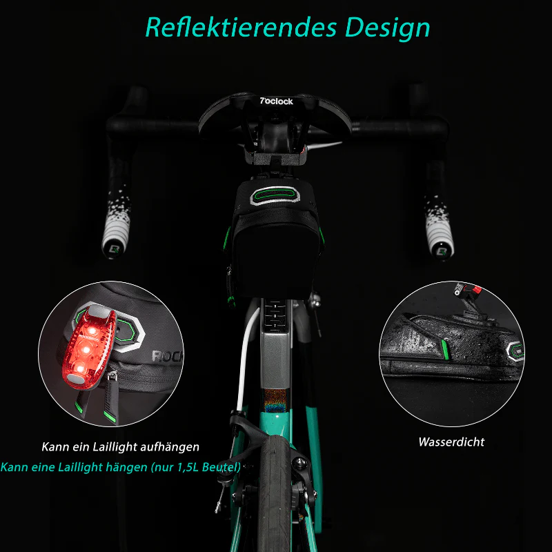 ROCKBROS Fahrrad Satteltasche mit Rücklichthalter wasserdicht 0.7L/0.9L - Image 7
