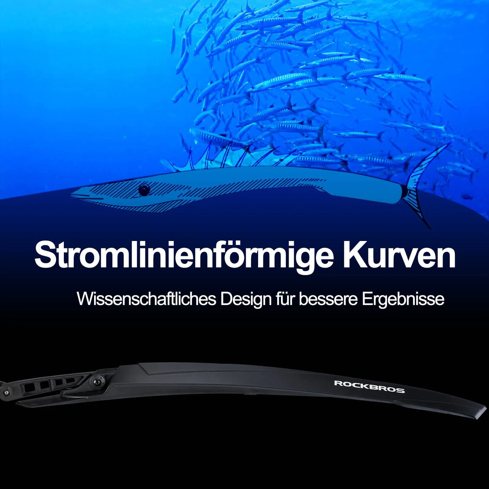 ROCKBROS Fahrrad Schutzblech Set MTB Spritzschutz 26 Zoll Schwarz - Image 5