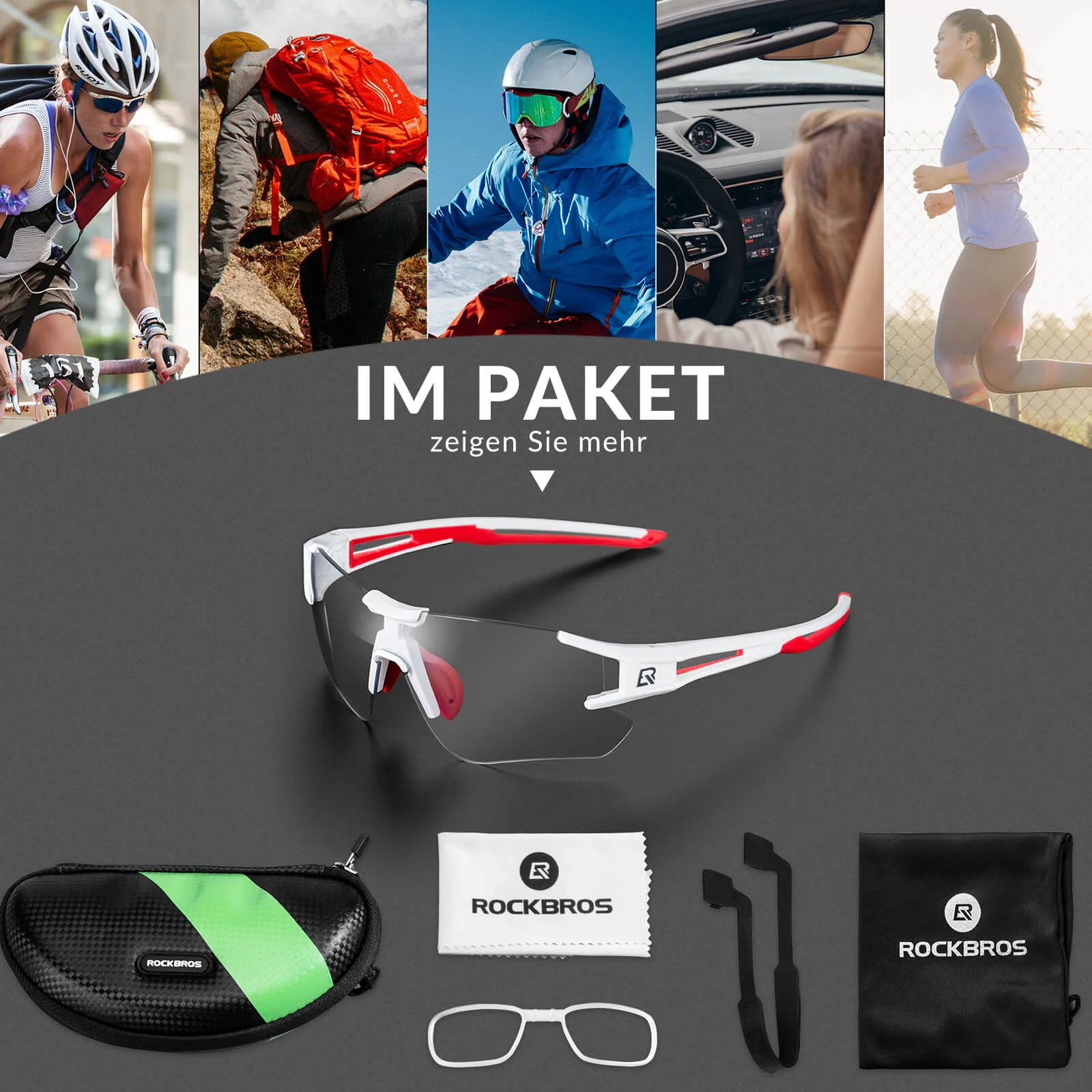 ROCKBROS Fahrradbrille Selbsttönend für Damen & Herren mit UV400 Schutz - Image 15