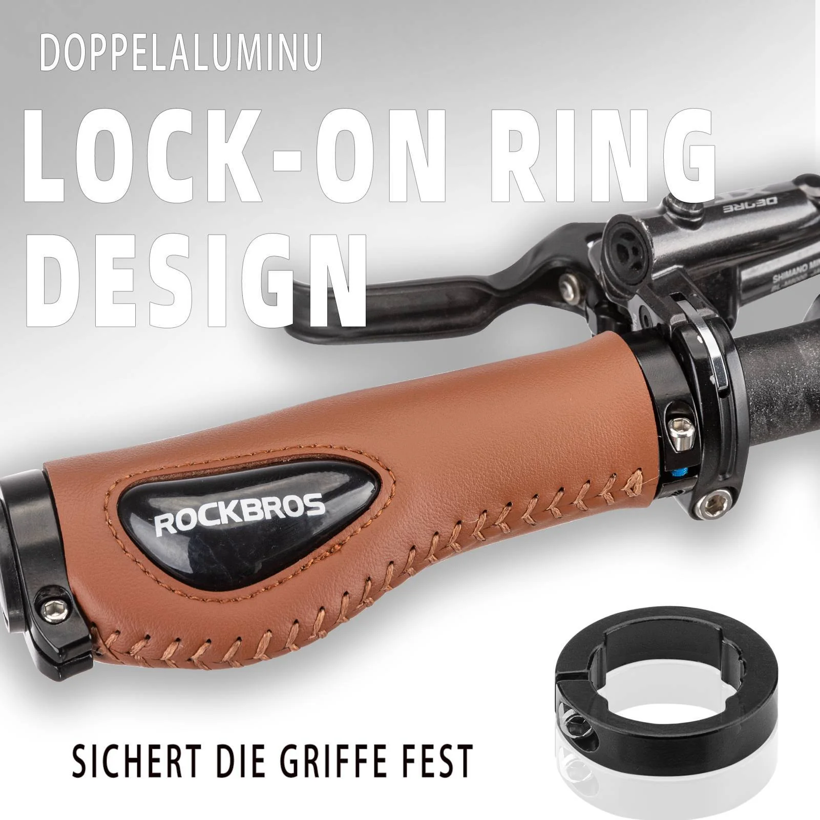 ROCKBROS Fahrradgriffe Ledergriffe für Lenker mit 22,2 mm Durchmesser - Image 11