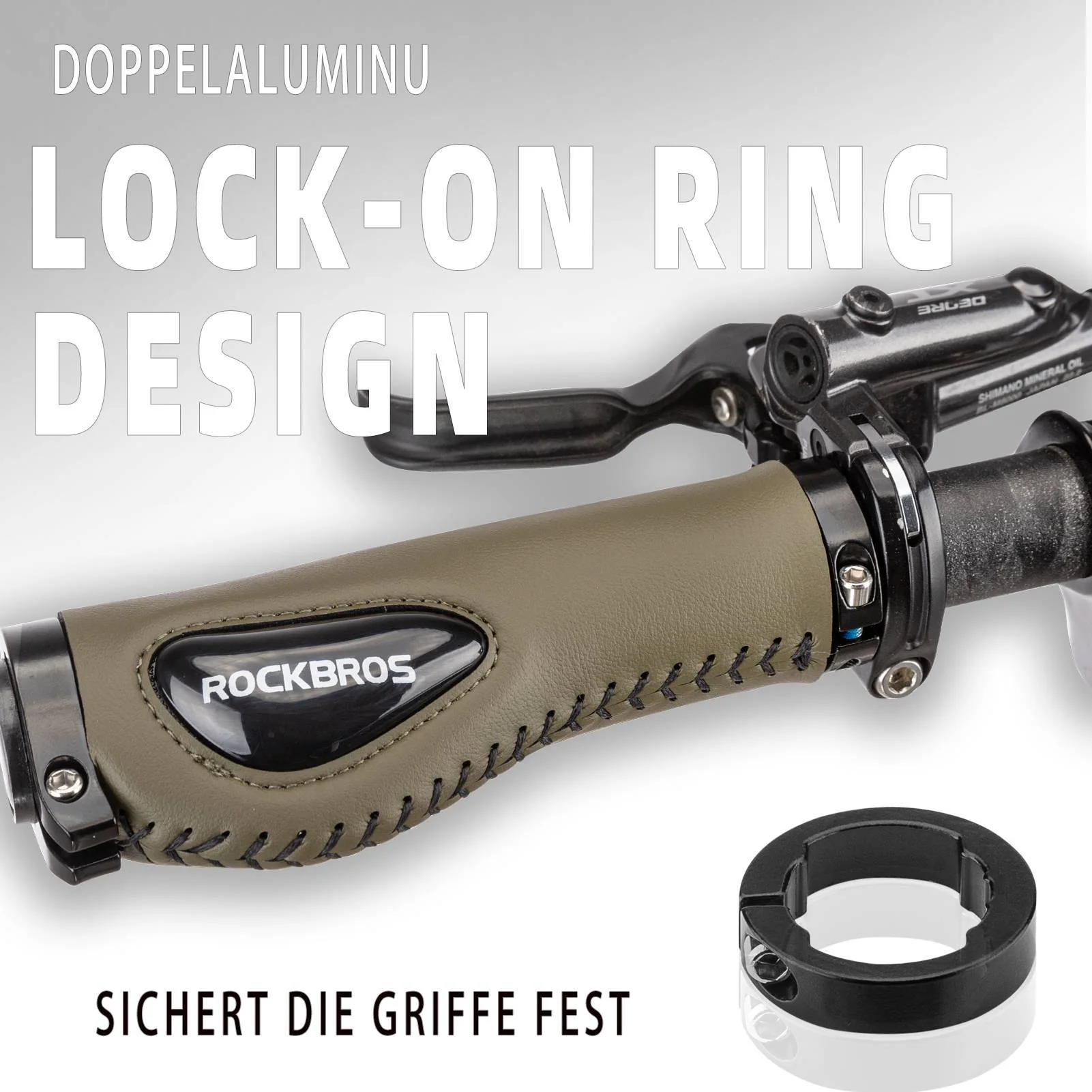 ROCKBROS Fahrradgriffe Ledergriffe für Lenker mit 22,2 mm Durchmesser - Image 13