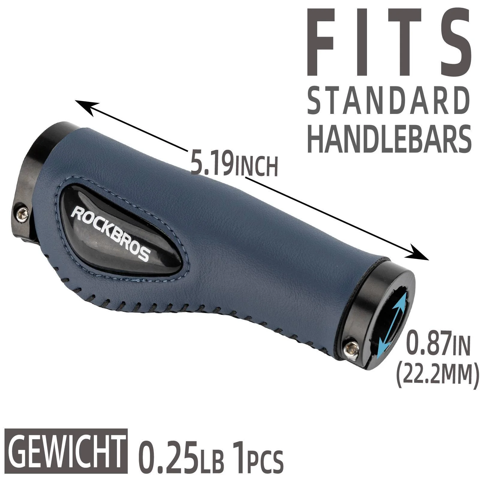 ROCKBROS Fahrradgriffe Ledergriffe für Lenker mit 22,2 mm Durchmesser - Image 21