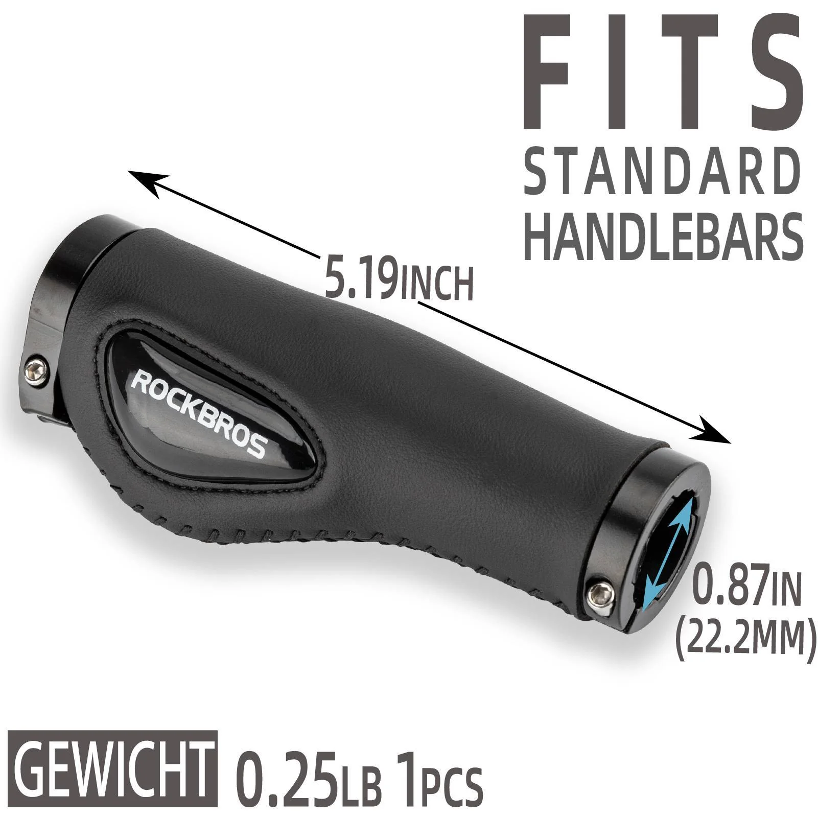 ROCKBROS Fahrradgriffe Ledergriffe für Lenker mit 22,2 mm Durchmesser - Image 22