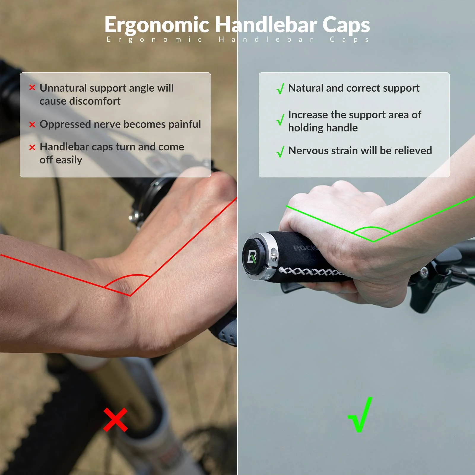 ROCKBROS Fahrradgriffe Ledergriffe für Lenker mit 22,2 mm Durchmesser - Image 27