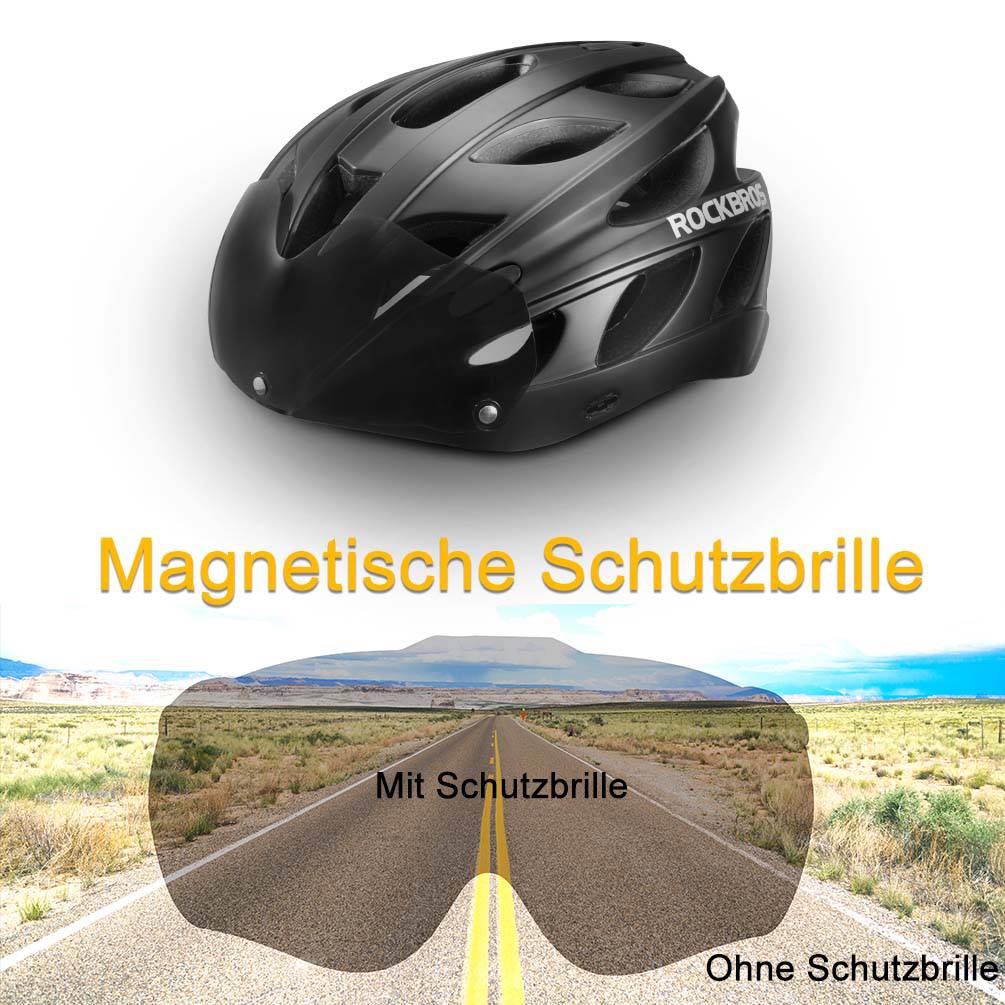 ROCKBROS Fahrradhelm mit integrierter abnehmbarer Magnetbrillen & Visier - Image 14