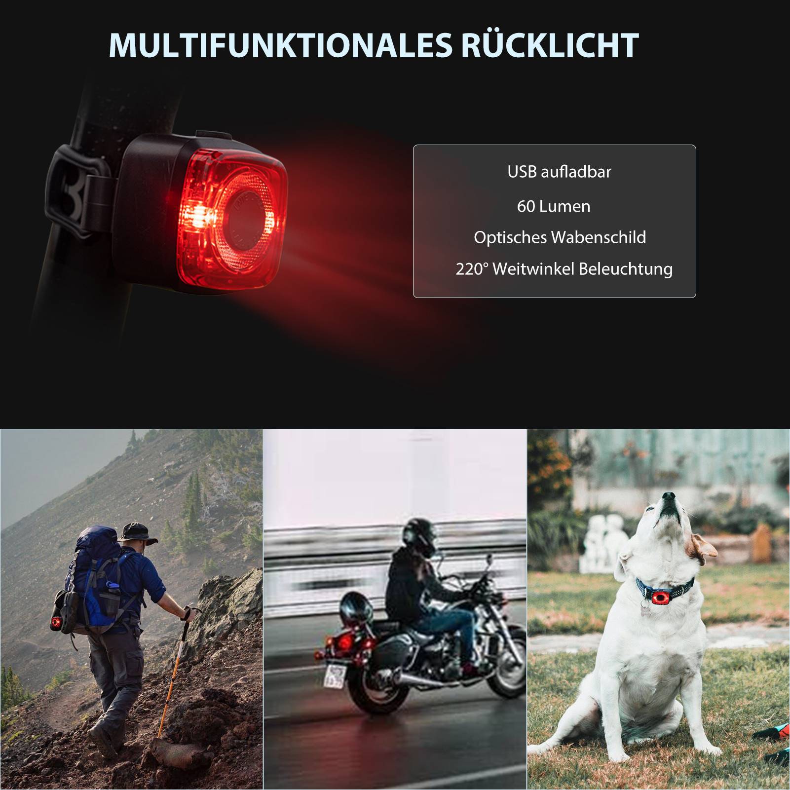 ROCKBROS Fahrradlicht Set Fahrradlampe enthalten Rücklicht & Frontlicht - Image 5