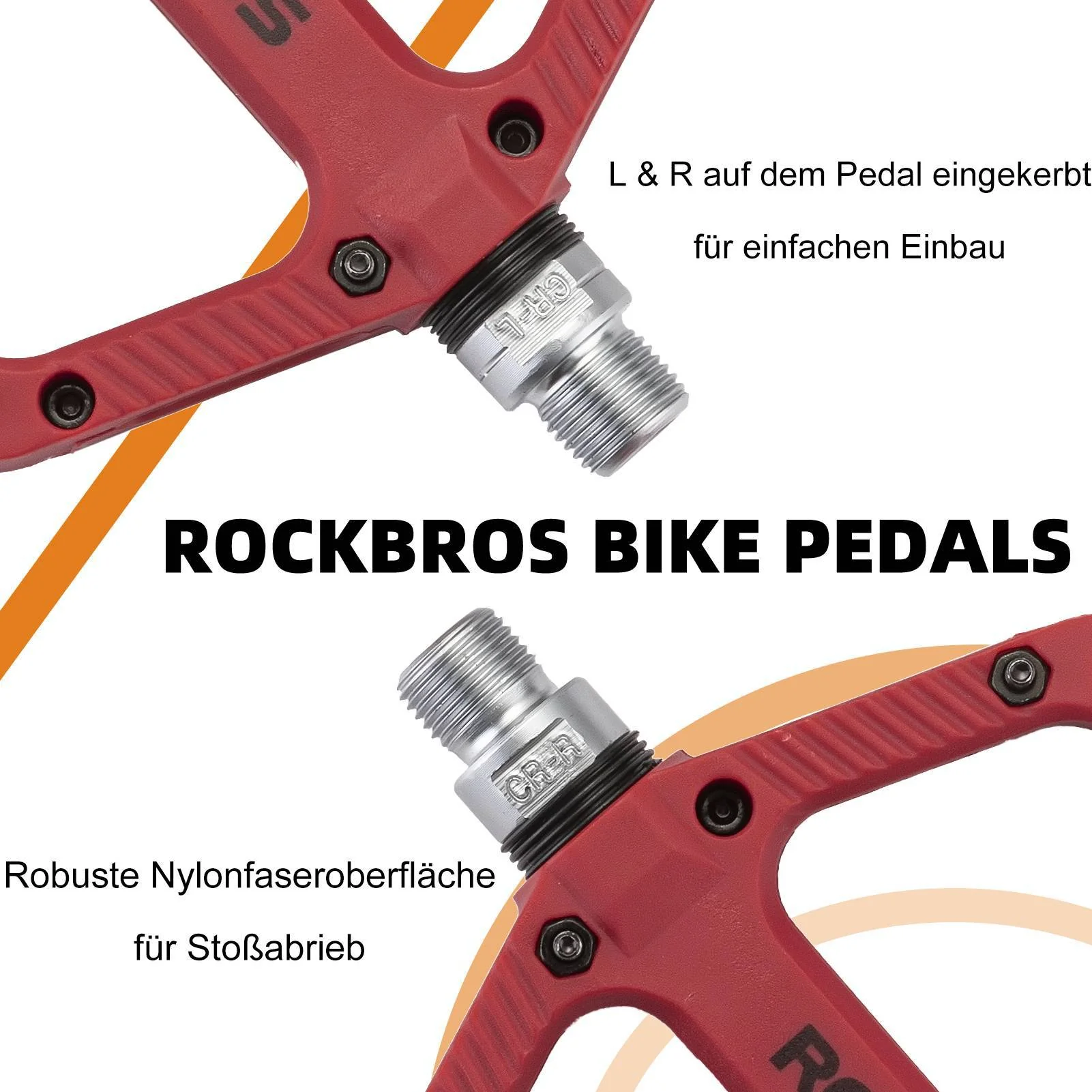 ROCKBROS Fahrradpedale Nylon Flat Pedale 9/16 Zoll mit 3 Bearing - Image 17
