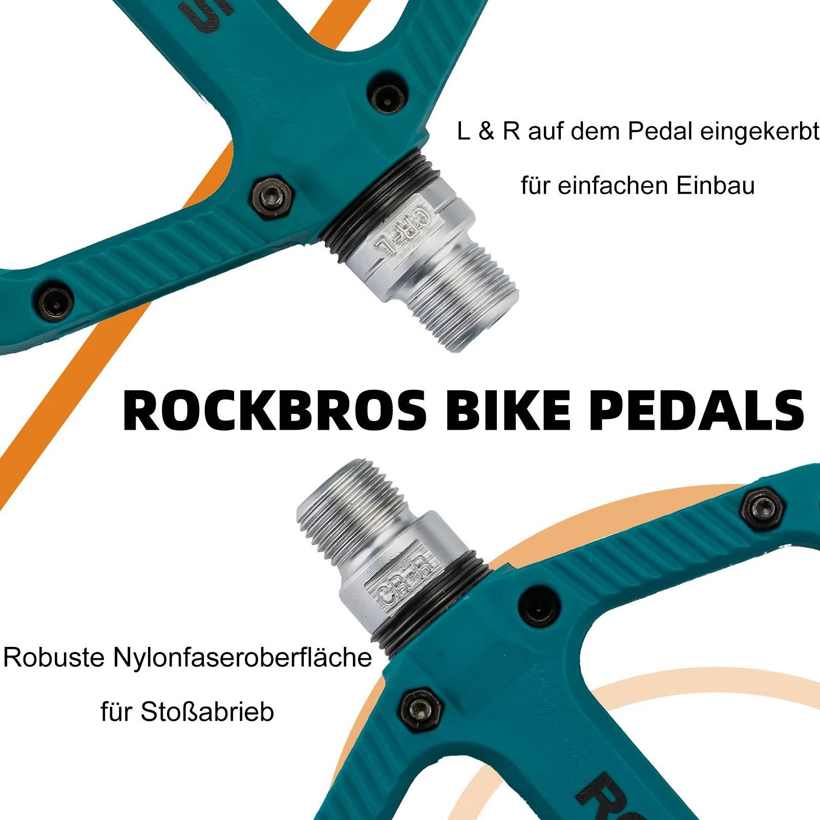 ROCKBROS Fahrradpedale Nylon Flat Pedale 9/16 Zoll mit 3 Bearing - Image 19