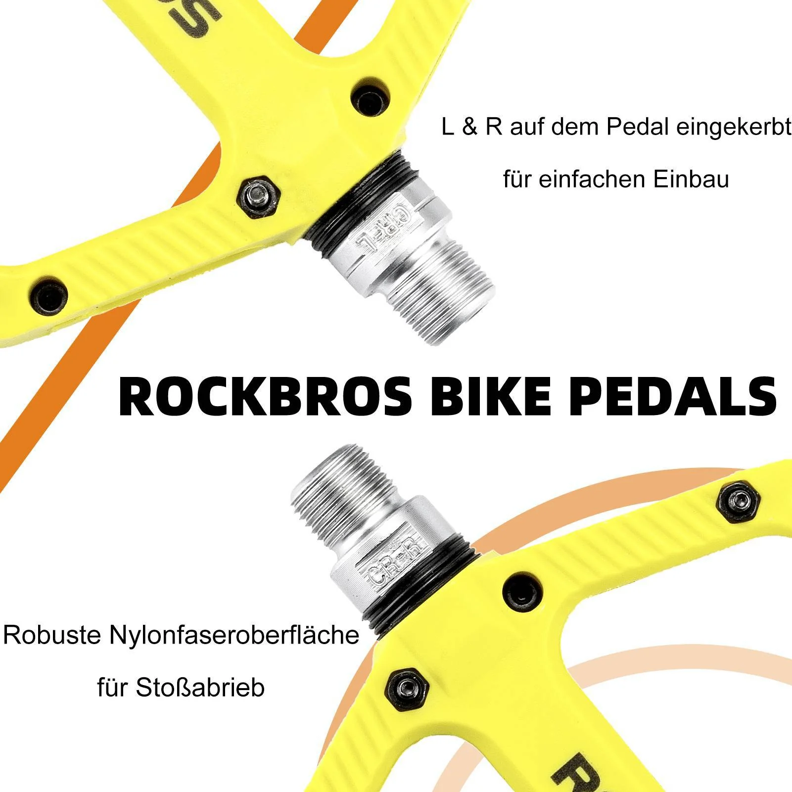 ROCKBROS Fahrradpedale Nylon Flat Pedale 9/16 Zoll mit 3 Bearing - Image 20