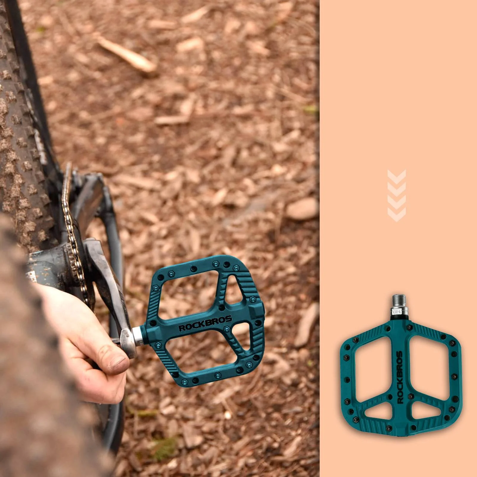 ROCKBROS Fahrradpedale Nylon Flat Pedale 9/16 Zoll mit 3 Bearing - Image 32