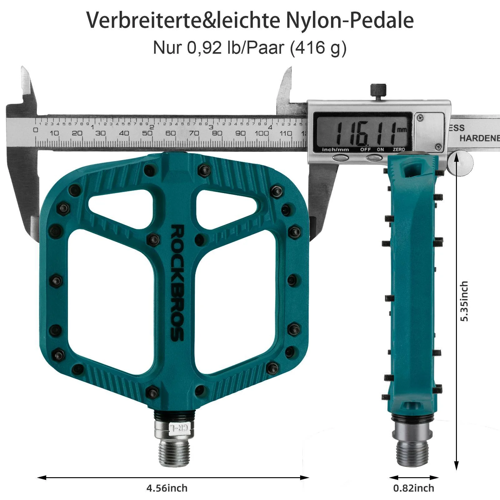 ROCKBROS Fahrradpedale Nylon Flat Pedale 9/16 Zoll mit 3 Bearing - Image 6