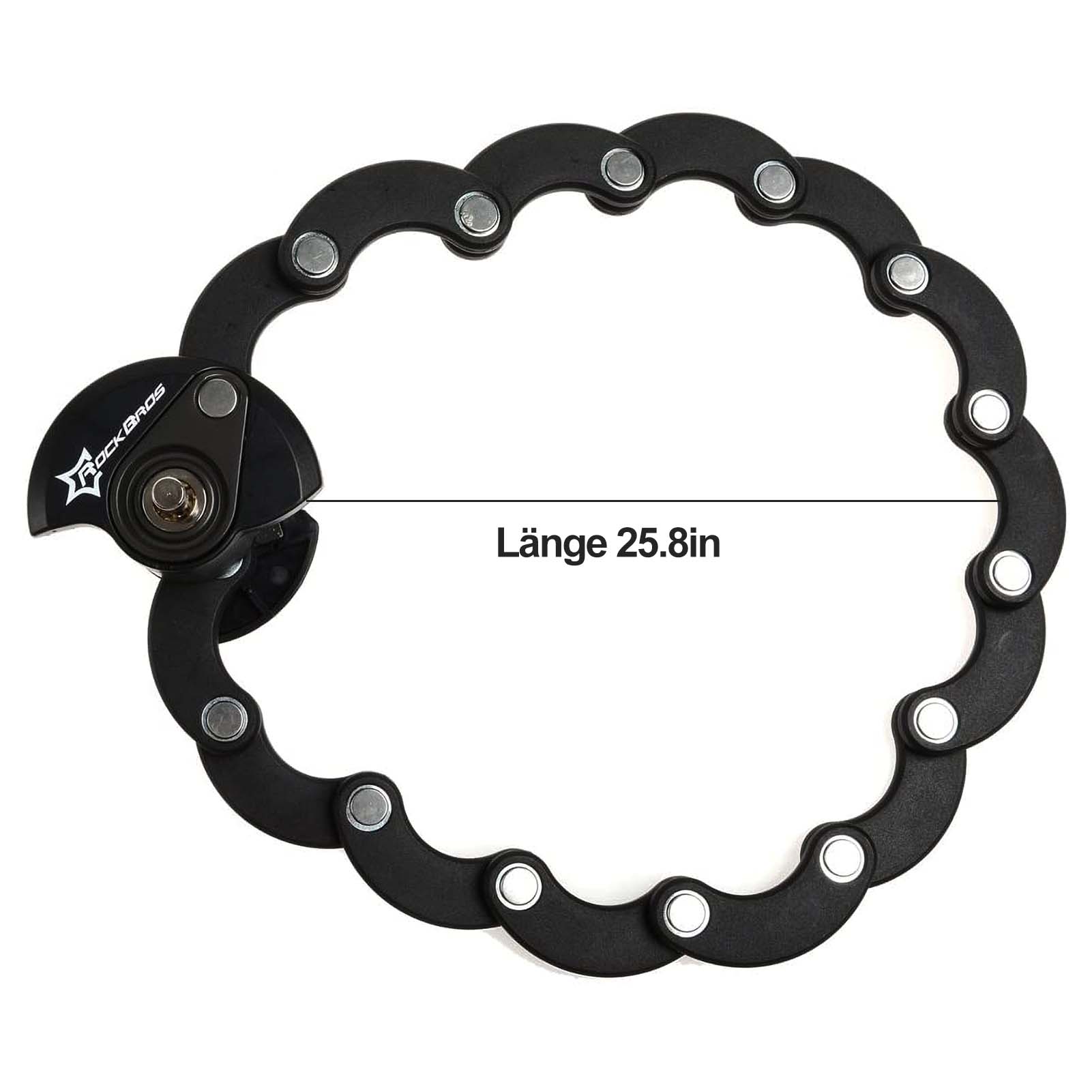 ROCKBROS Fahrradschloss Faltschloss 70 cm Lang Schwarz - Image 3