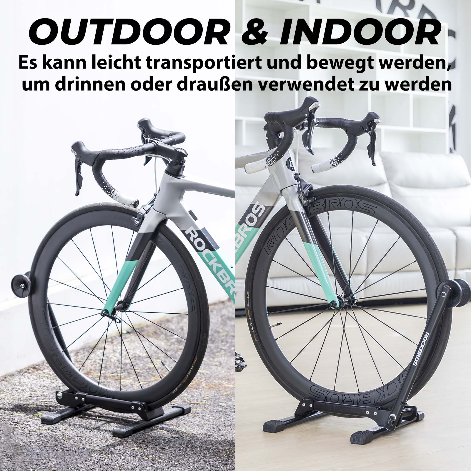 ROCKBROS Fahrradständer Faltbar aus Aluminium Einseitiger Fahrradständer - Image 7