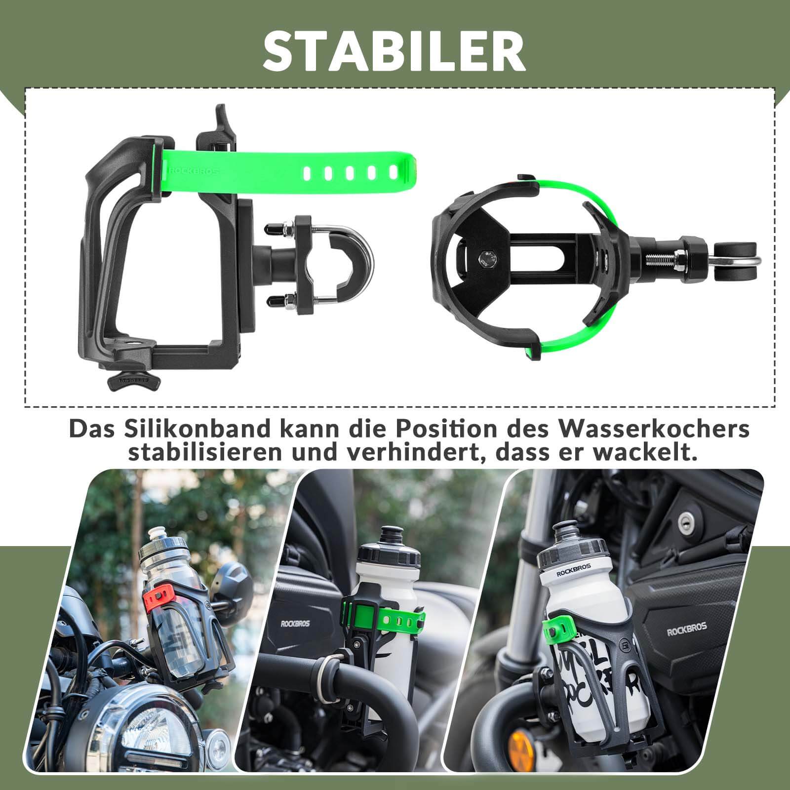 ROCKBROS Flaschenhalter Einstellbar Fahrrad Getränkehalter 360° Drehbar - Image 5