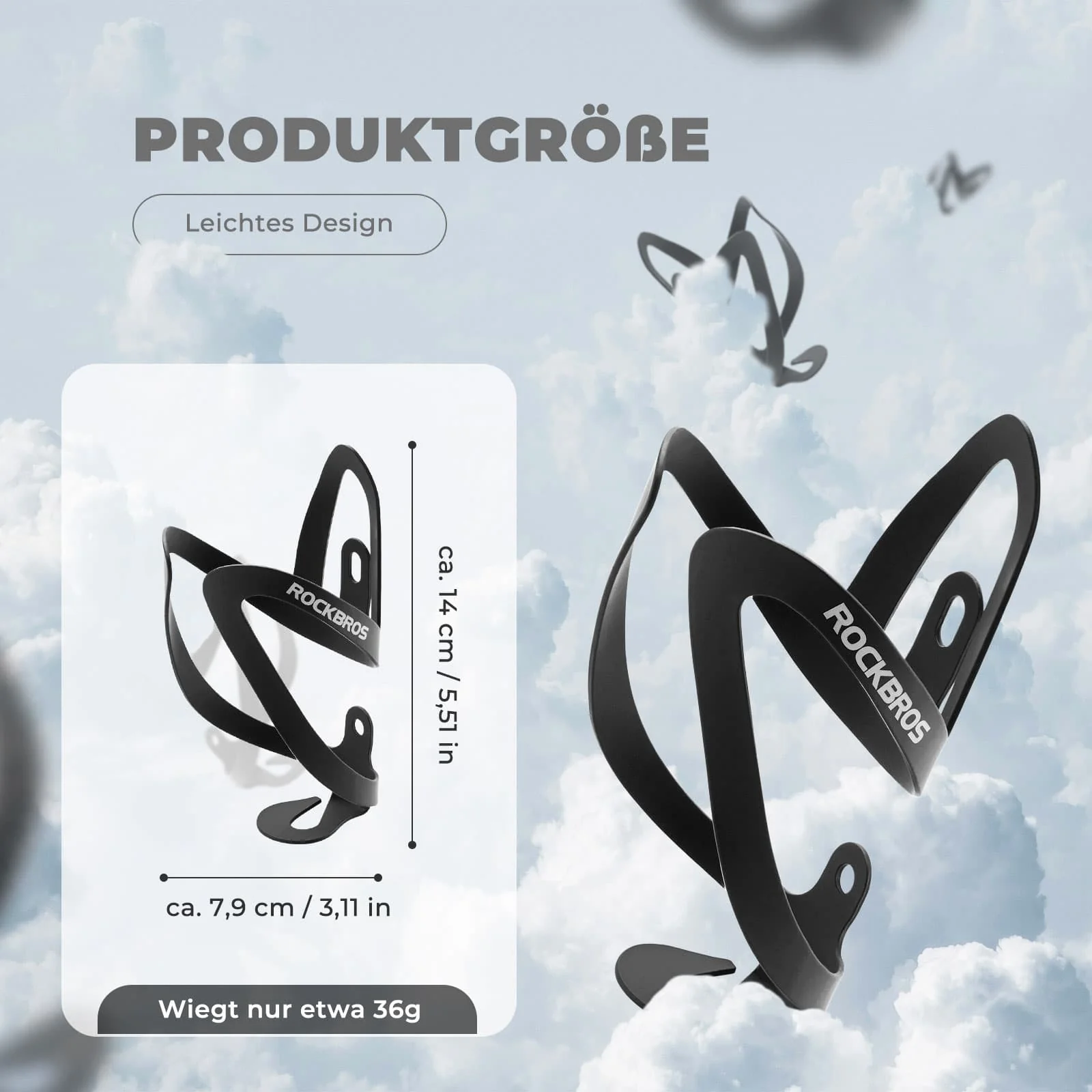 ROCKBROS Flaschenhalter Fahrradzubehör Fahrrad Leicht Getränkehalter Befestig - Image 11