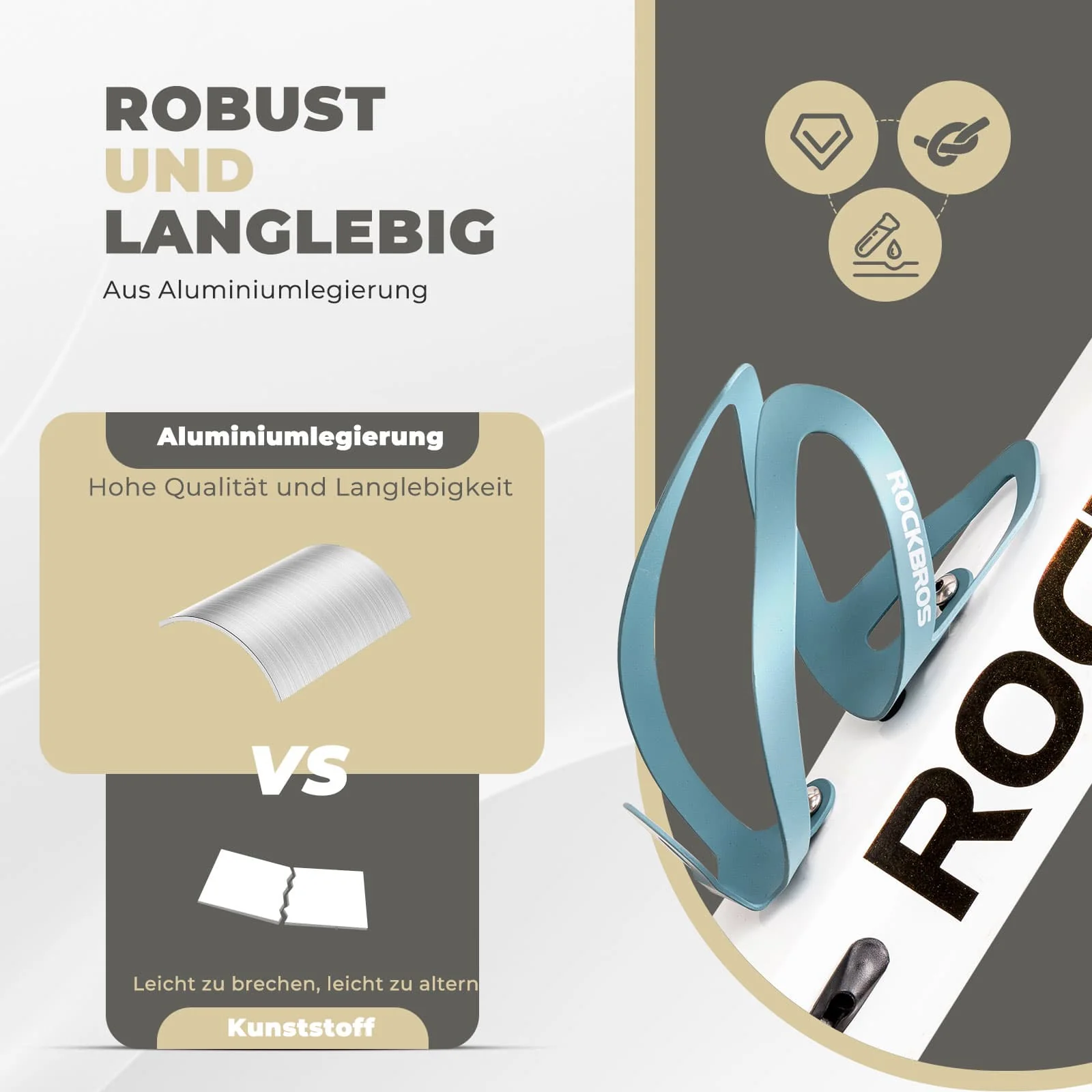 ROCKBROS Flaschenhalter Fahrradzubehör Fahrrad Leicht Getränkehalter Befestig - Image 15