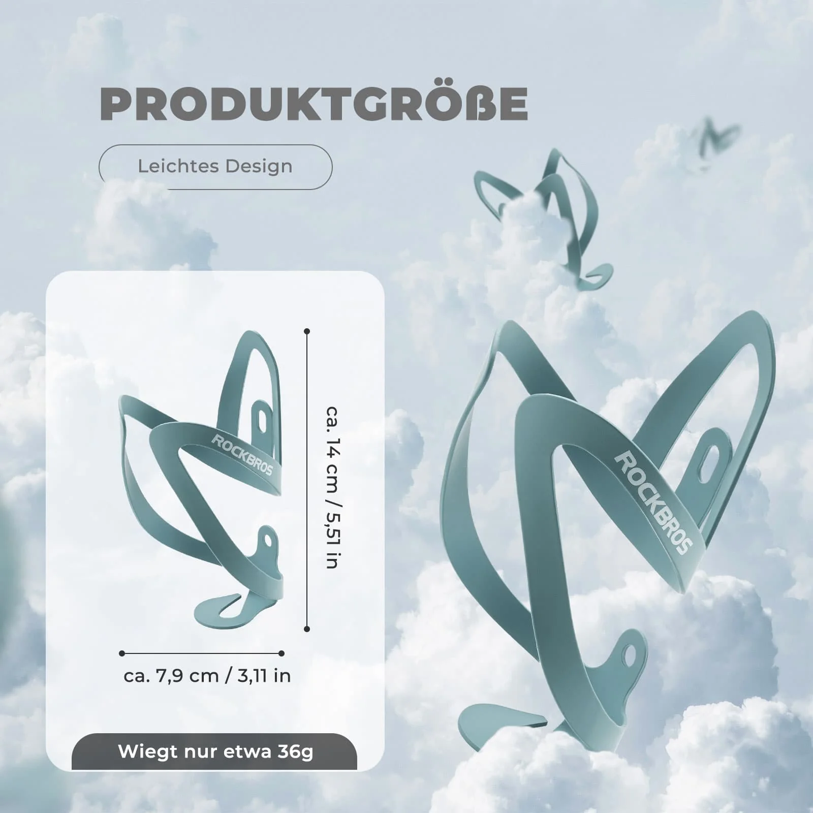 ROCKBROS Flaschenhalter Fahrradzubehör Fahrrad Leicht Getränkehalter Befestig - Image 17