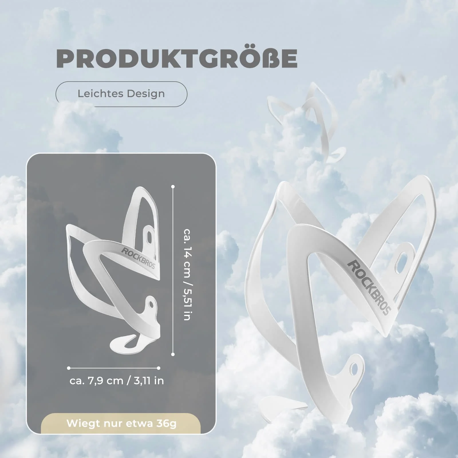 ROCKBROS Flaschenhalter Fahrradzubehör Fahrrad Leicht Getränkehalter Befestig - Image 5