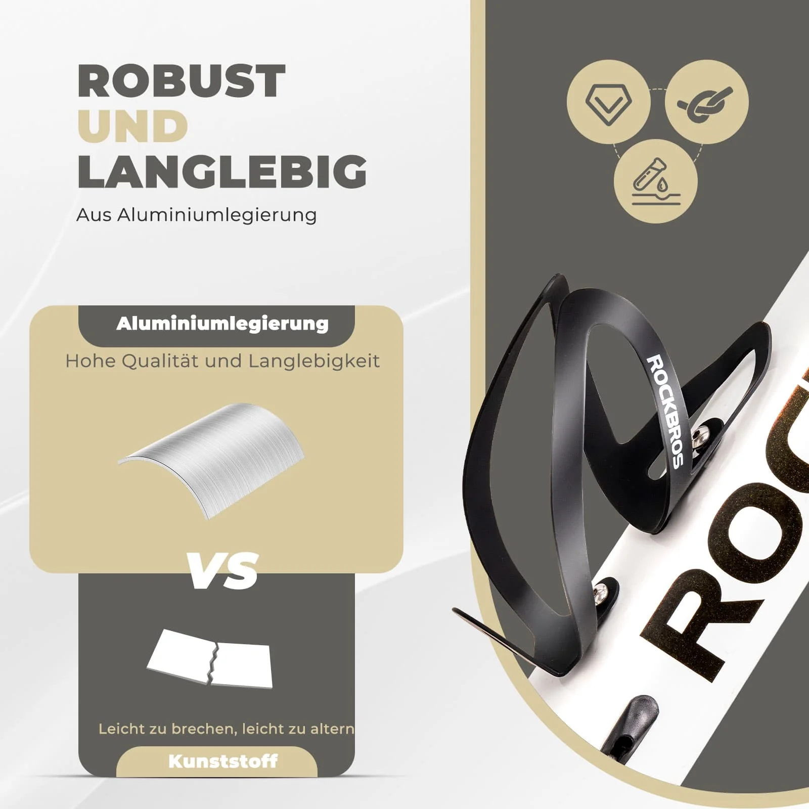 ROCKBROS Flaschenhalter Fahrradzubehör Fahrrad Leicht Getränkehalter Befestig - Image 9