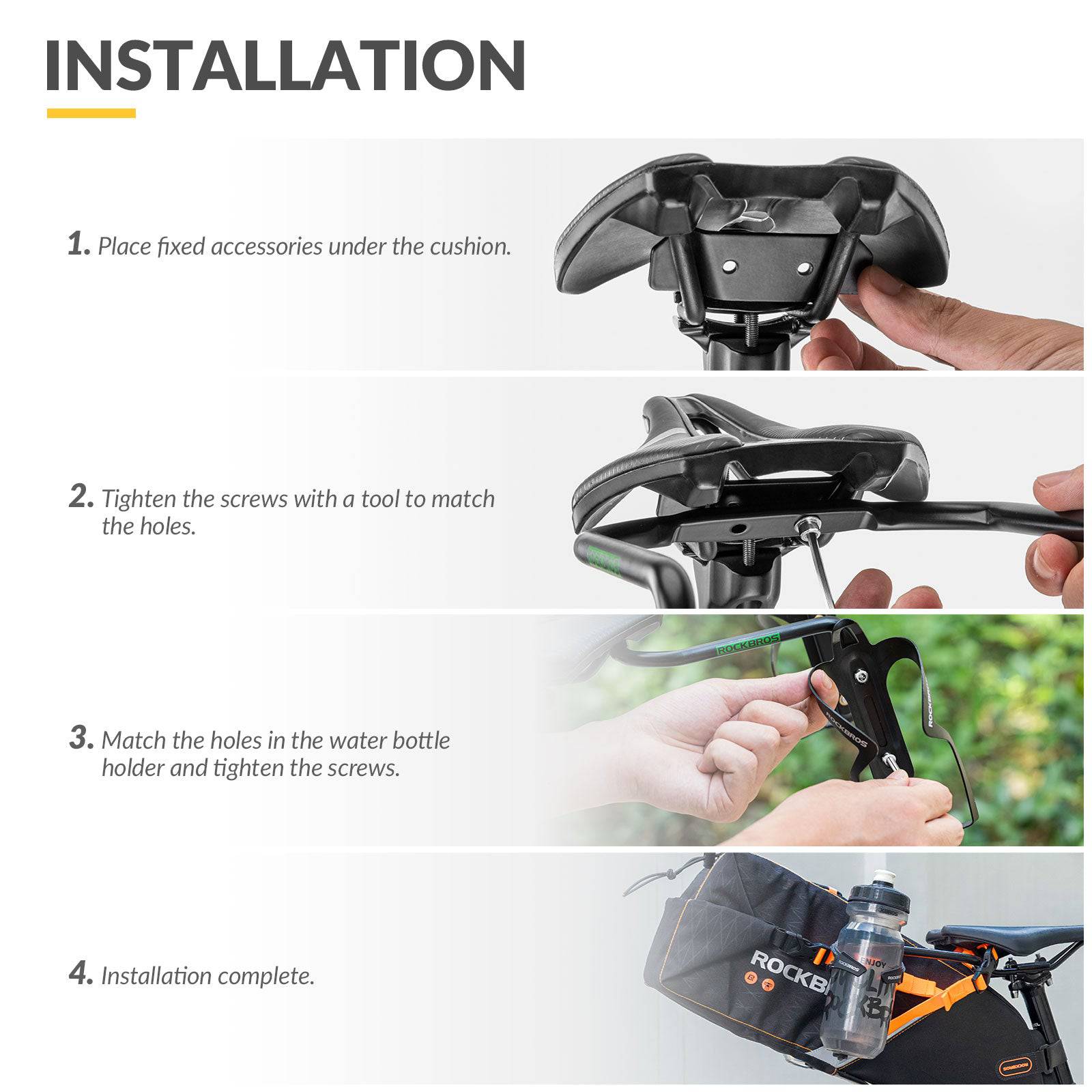 ROCKBROS Flaschenhalter & Stabilisator Stütze für Fahrrad Satteltasche - Image 7