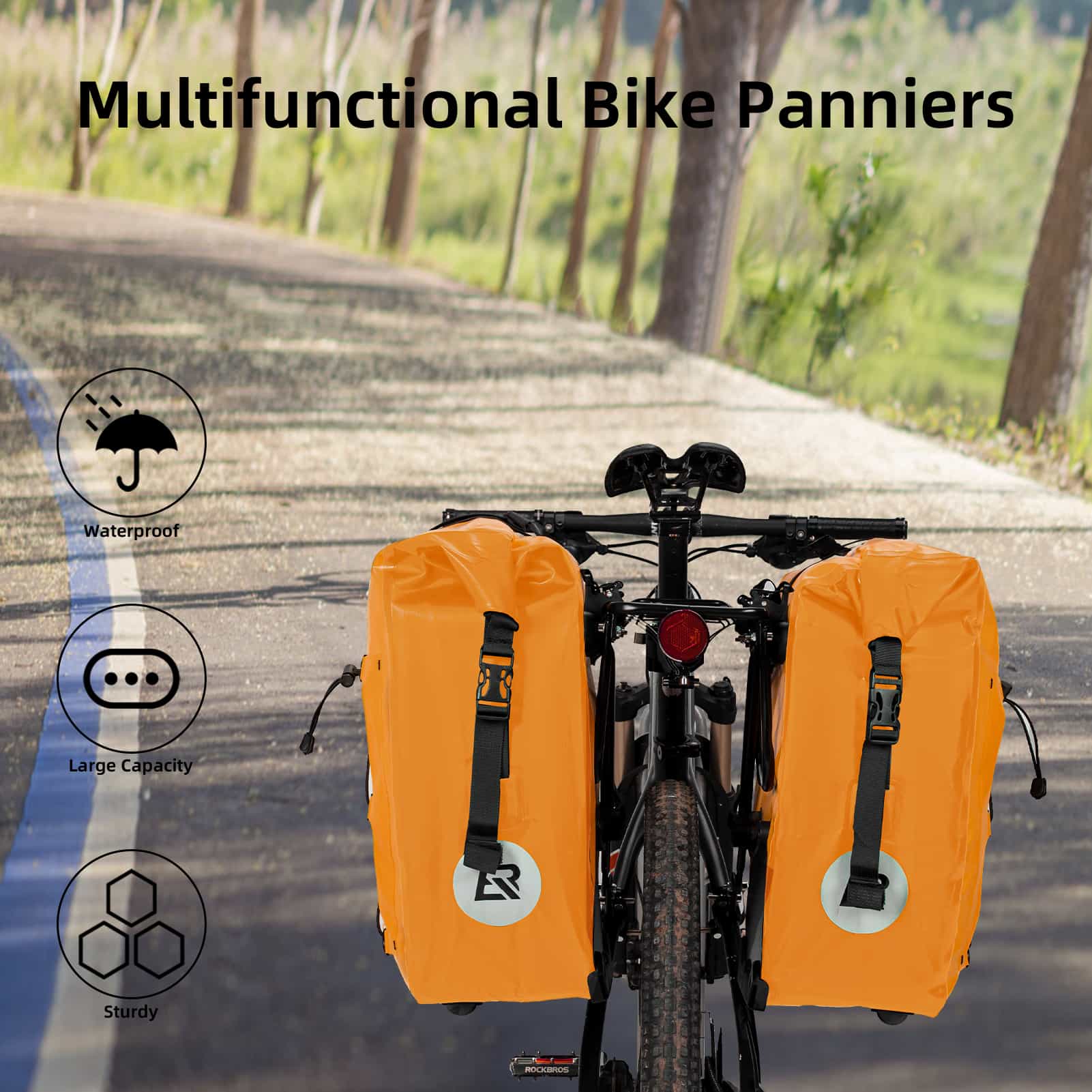 ROCKBROS Gepäckträgertasche 25L-32L 100 % wasserdicht mit Tragegriff - Image 15