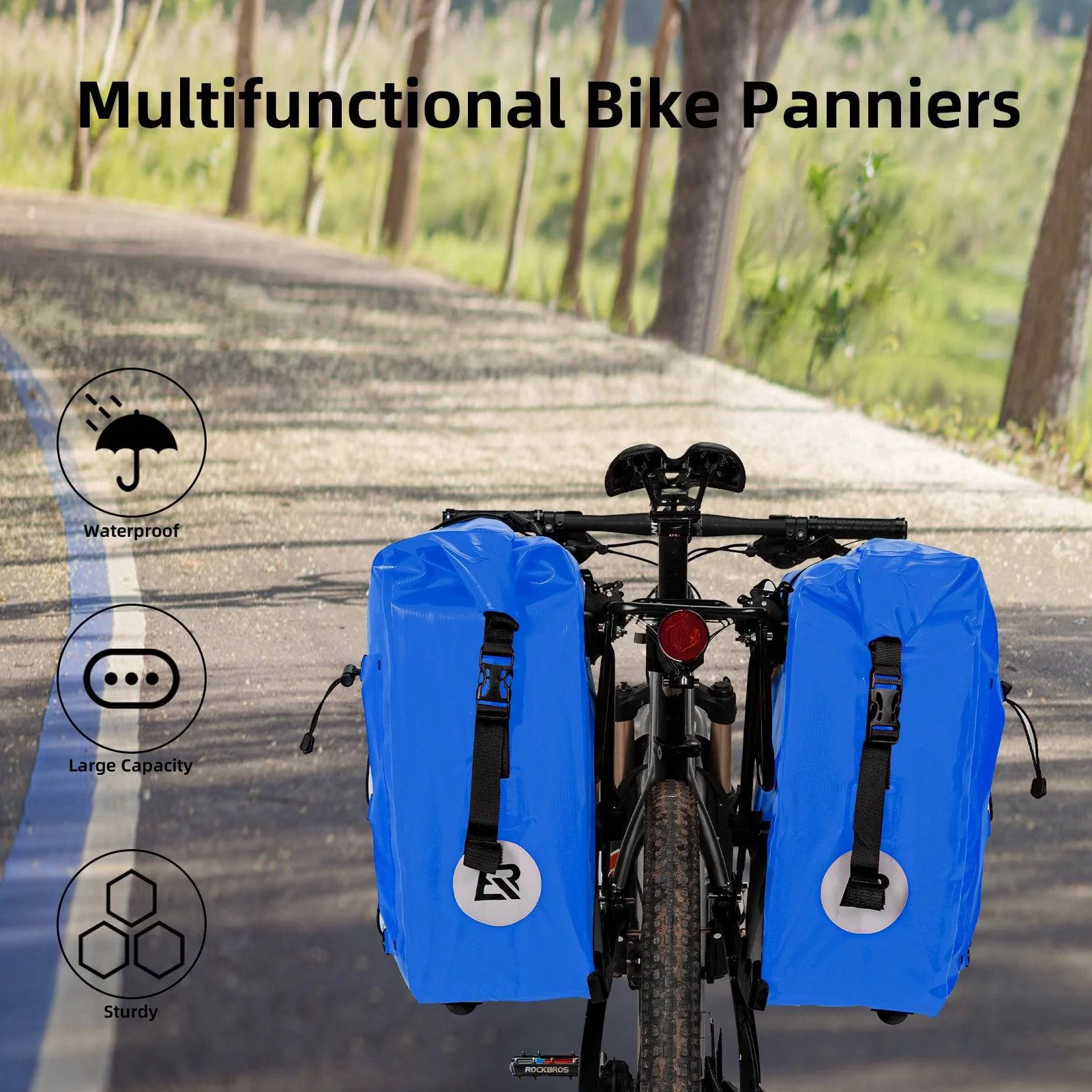 ROCKBROS Gepäckträgertasche 25L-32L 100 % wasserdicht mit Tragegriff - Image 41
