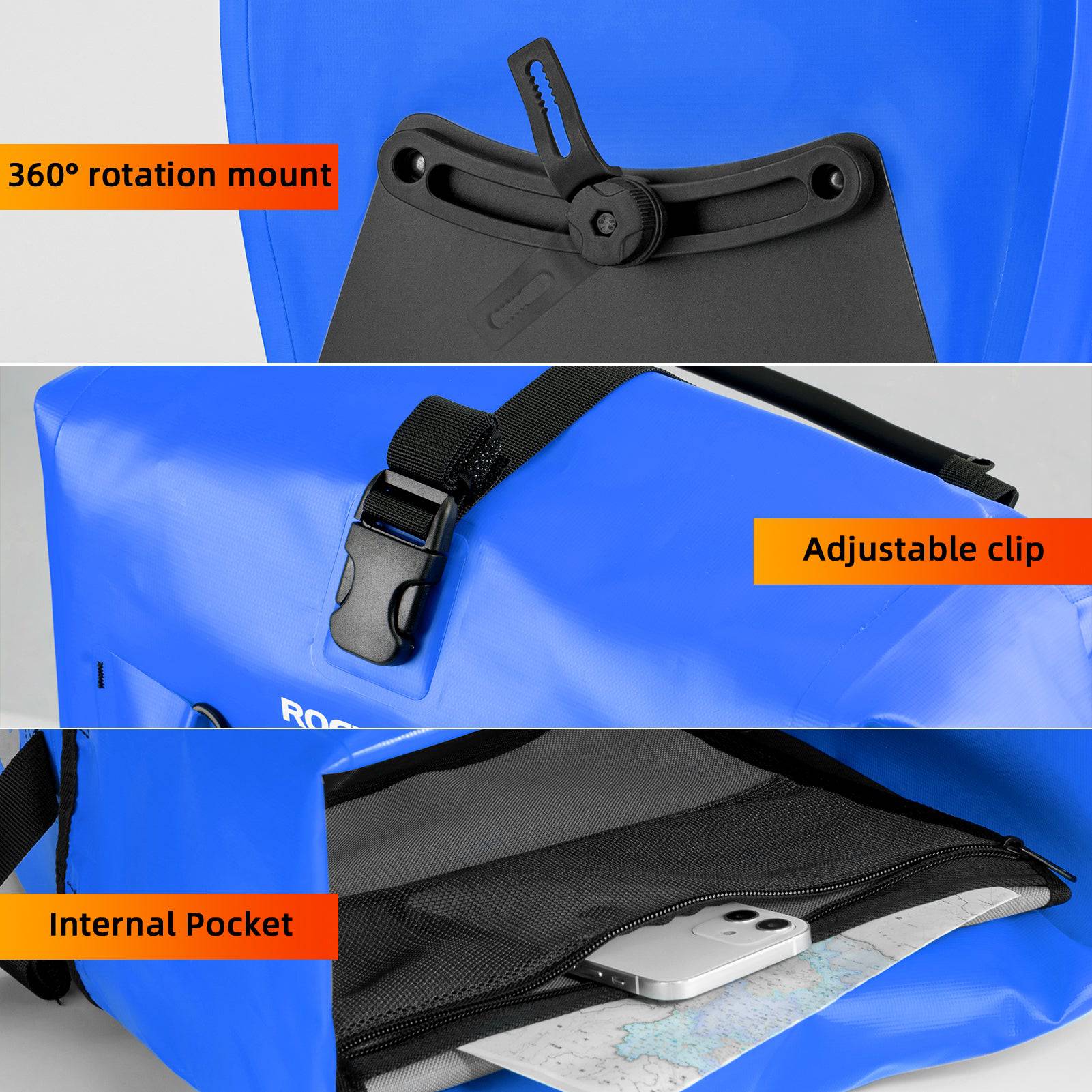 ROCKBROS Gepäckträgertasche 25L-32L 100 % wasserdicht mit Tragegriff - Image 42