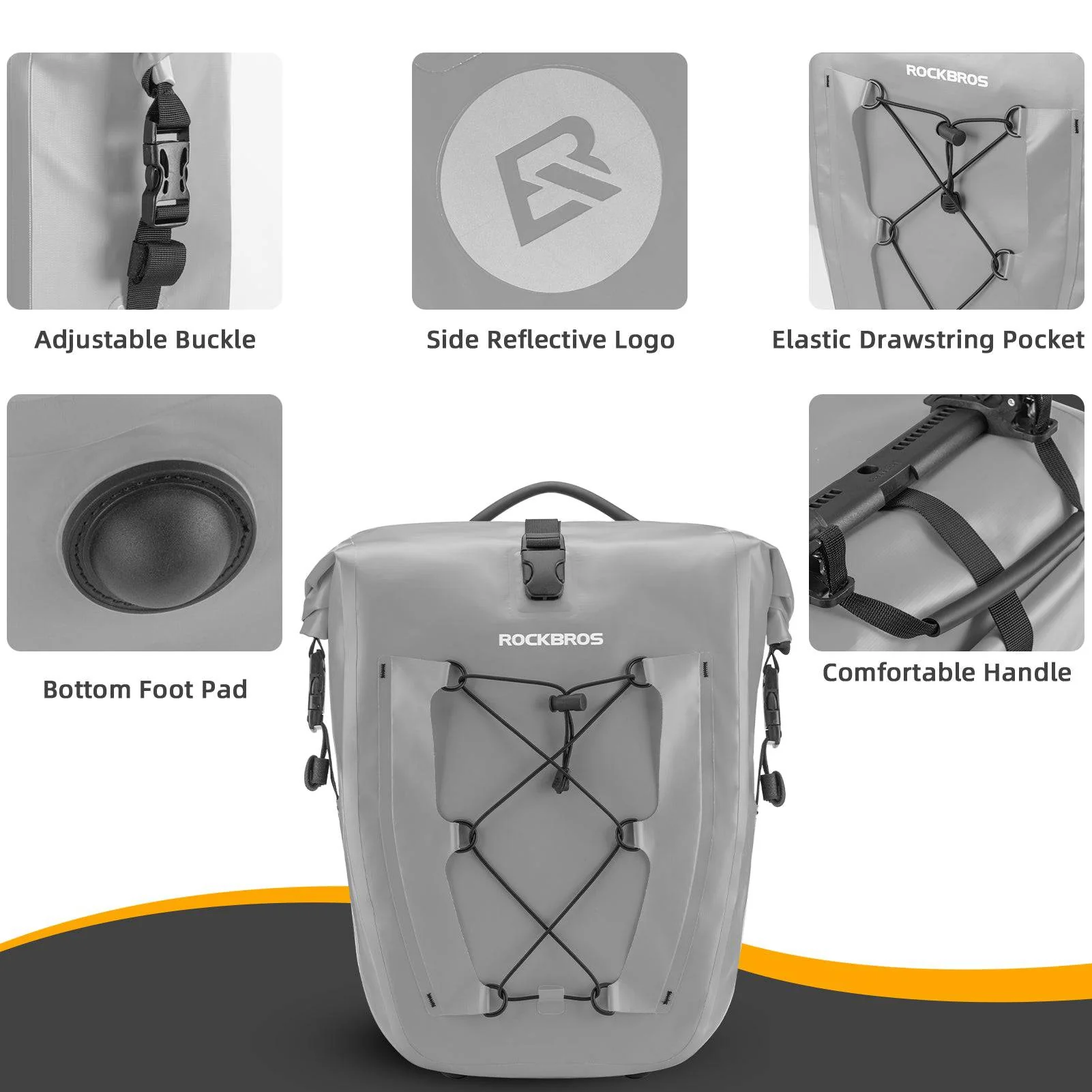 ROCKBROS Gepäckträgertasche 25L-32L 100 % wasserdicht mit Tragegriff - Image 60