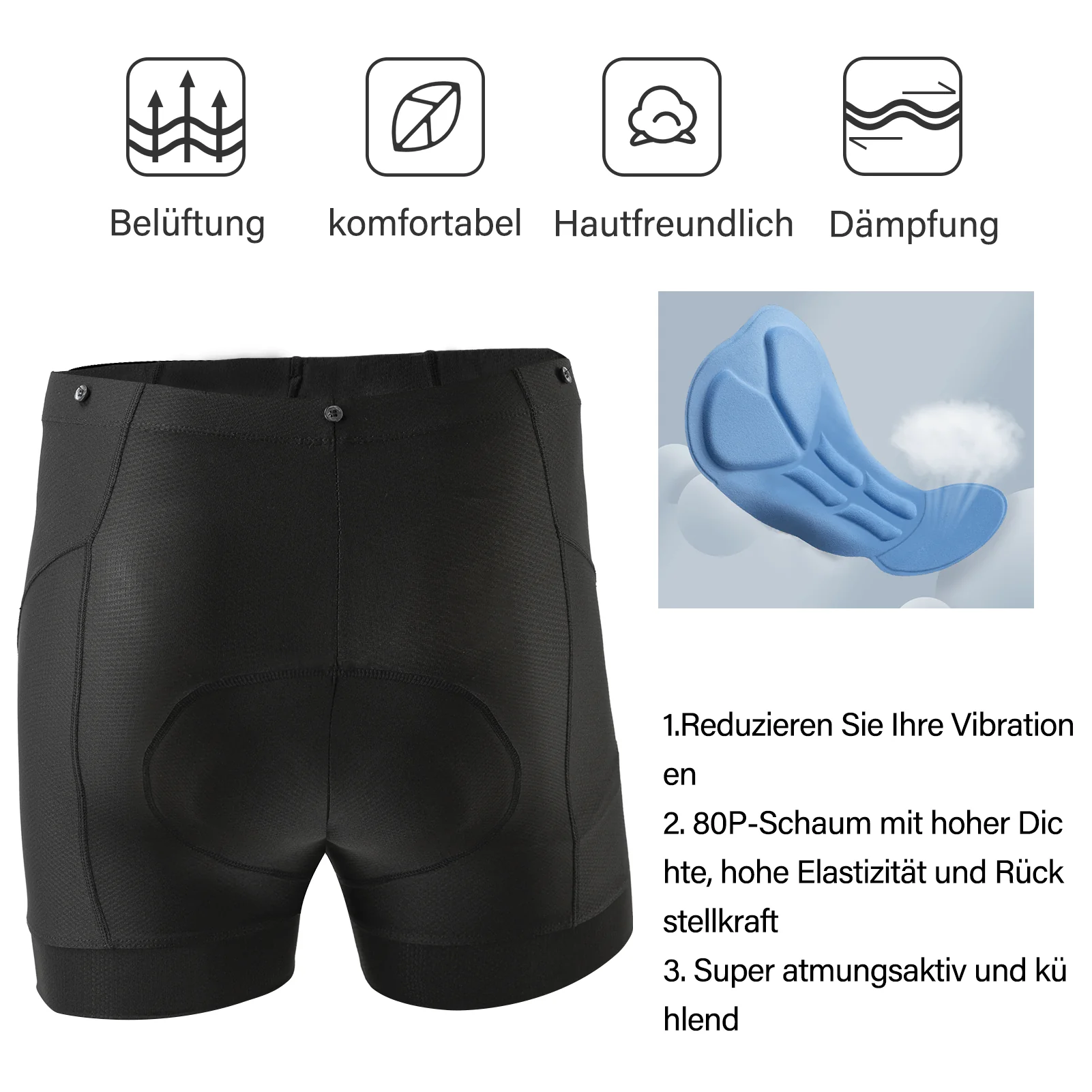 ROCKBROS Herren Radhose mit abnehmbarer gepolsterter - Image 4